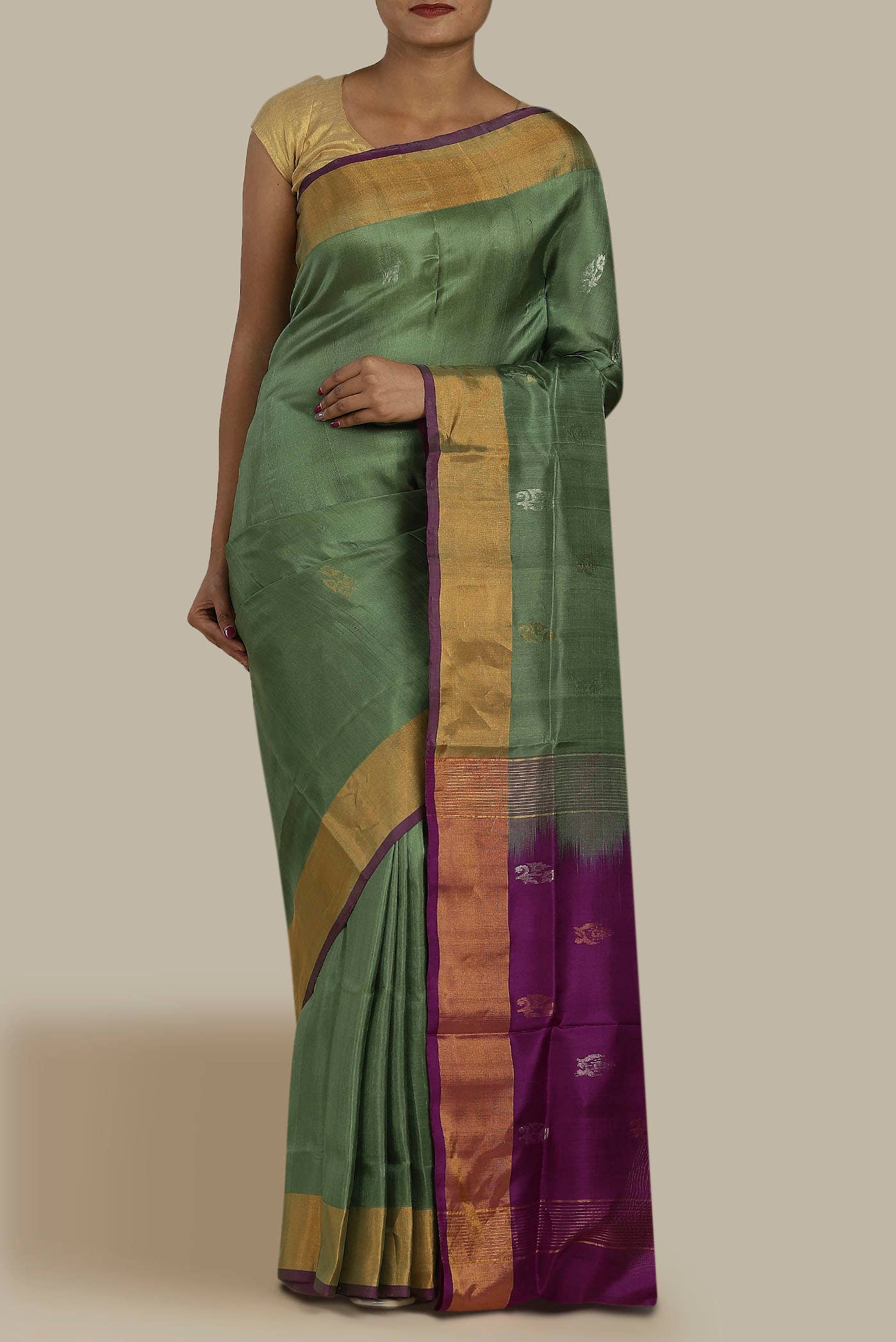 Sage Green Uppada Silk Saree