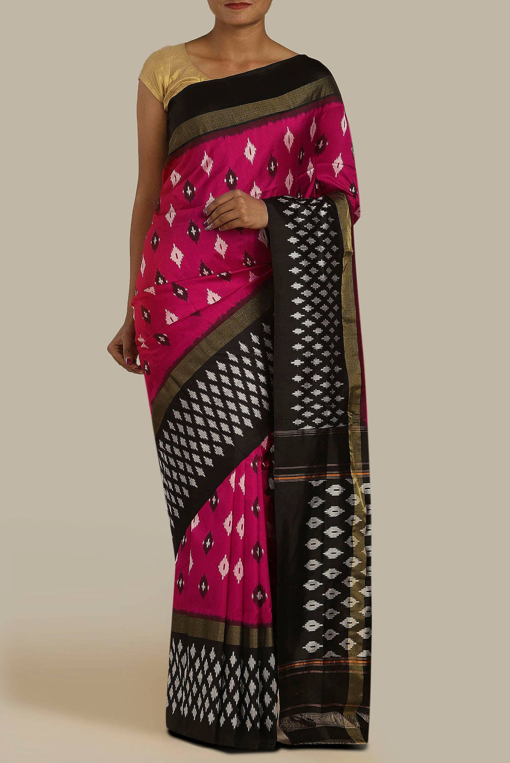 Pink Pochampally Silk Saree
