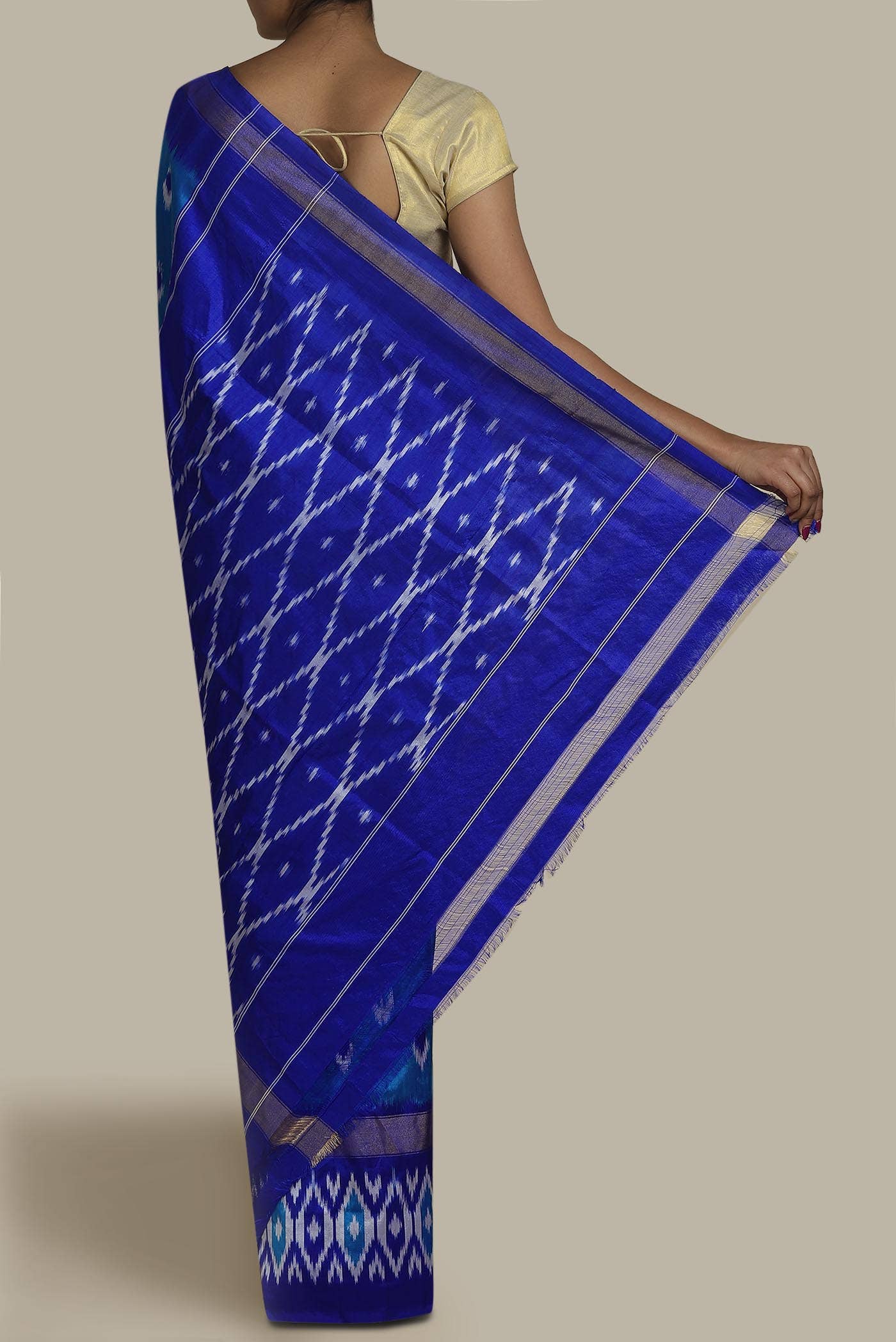 Blue Pochampally Silk Saree