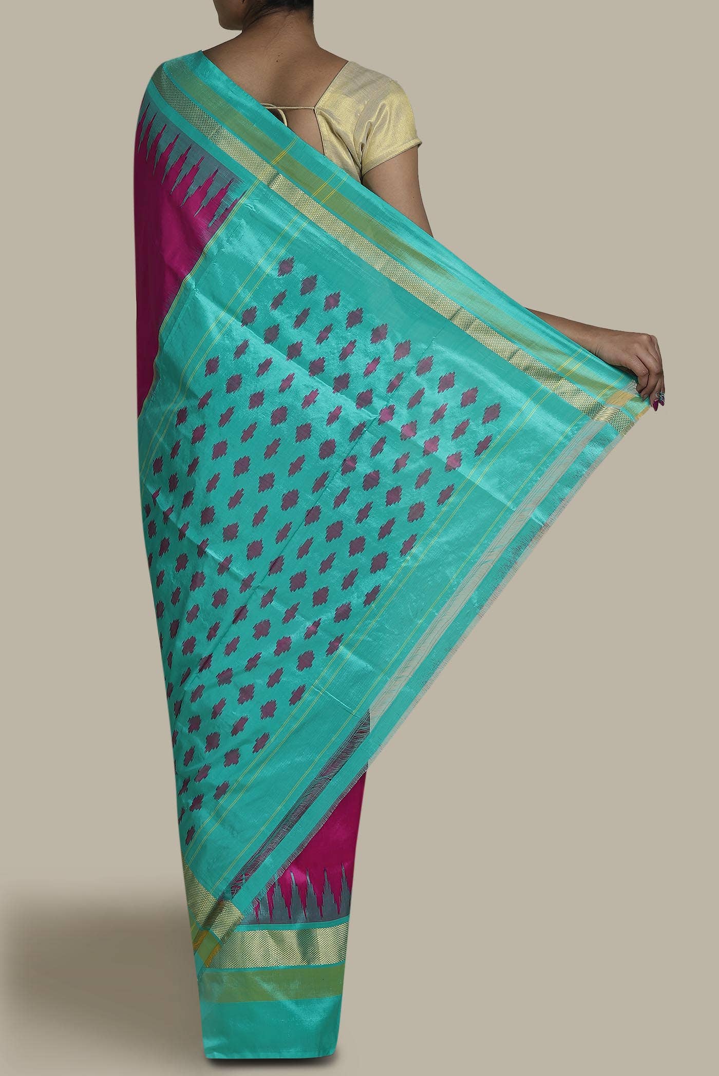 Pink Pochampally Silk Saree
