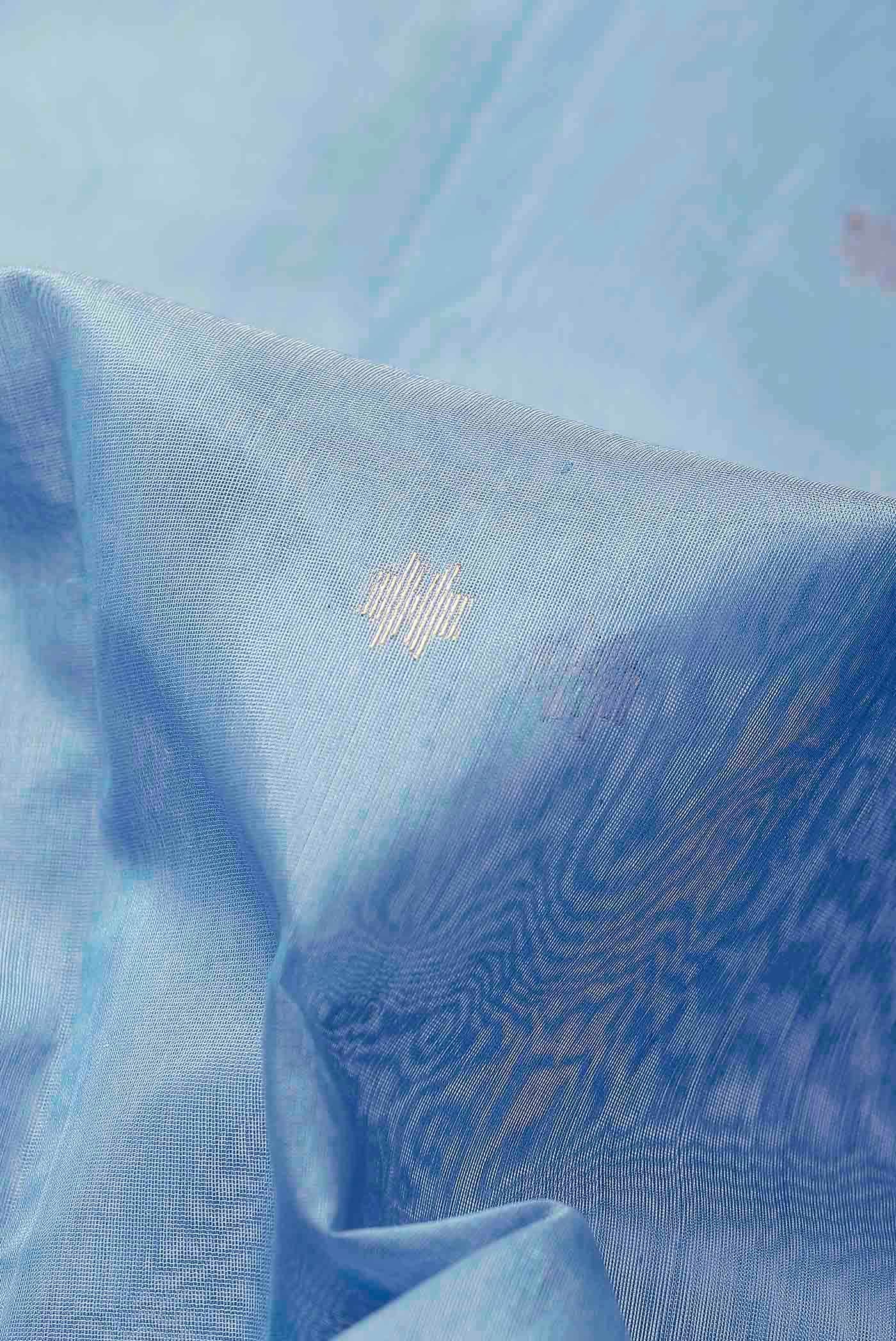 Blue Chanderi Silk Cotton Saree