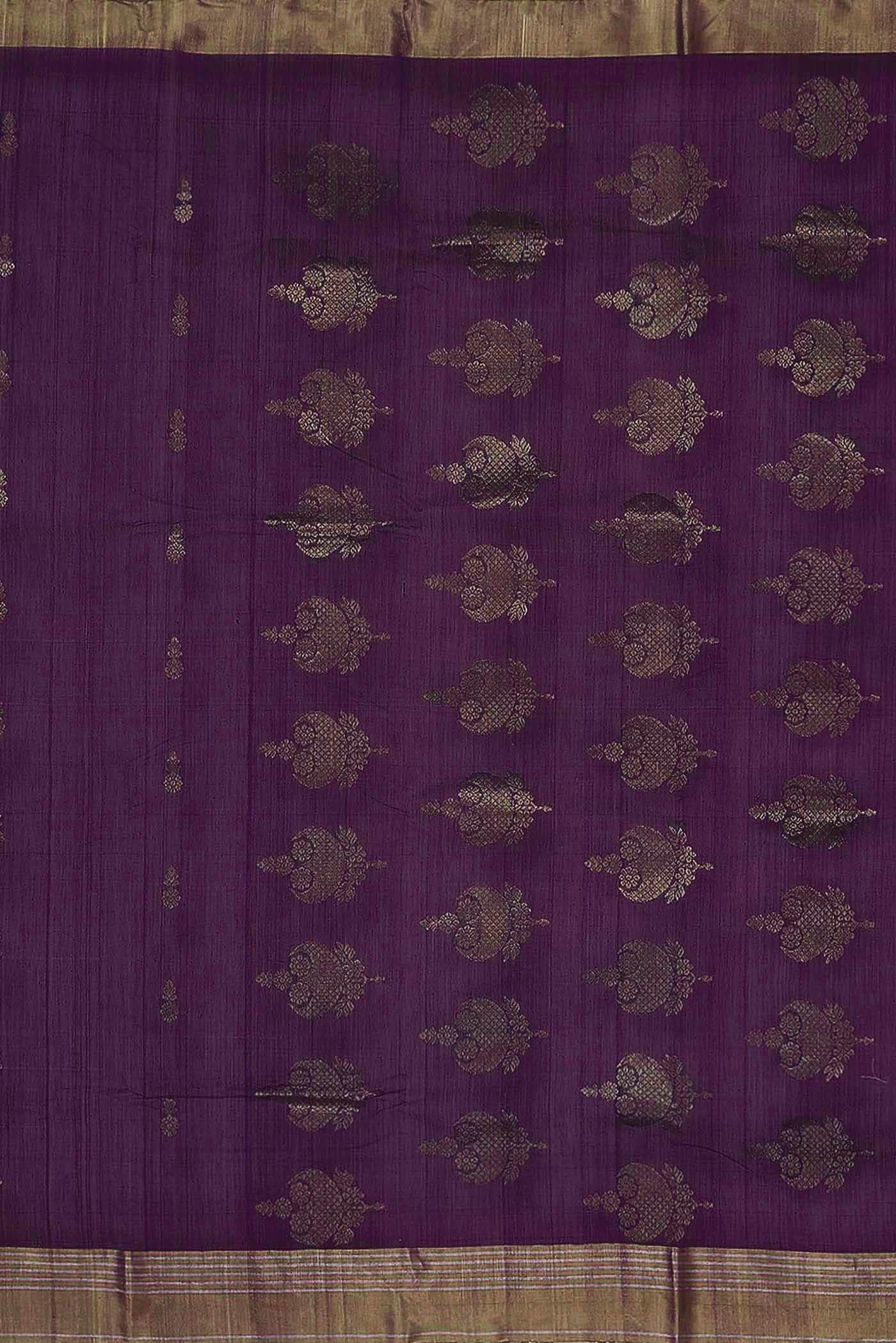 Purple Chanderi Silk Cotton Saree