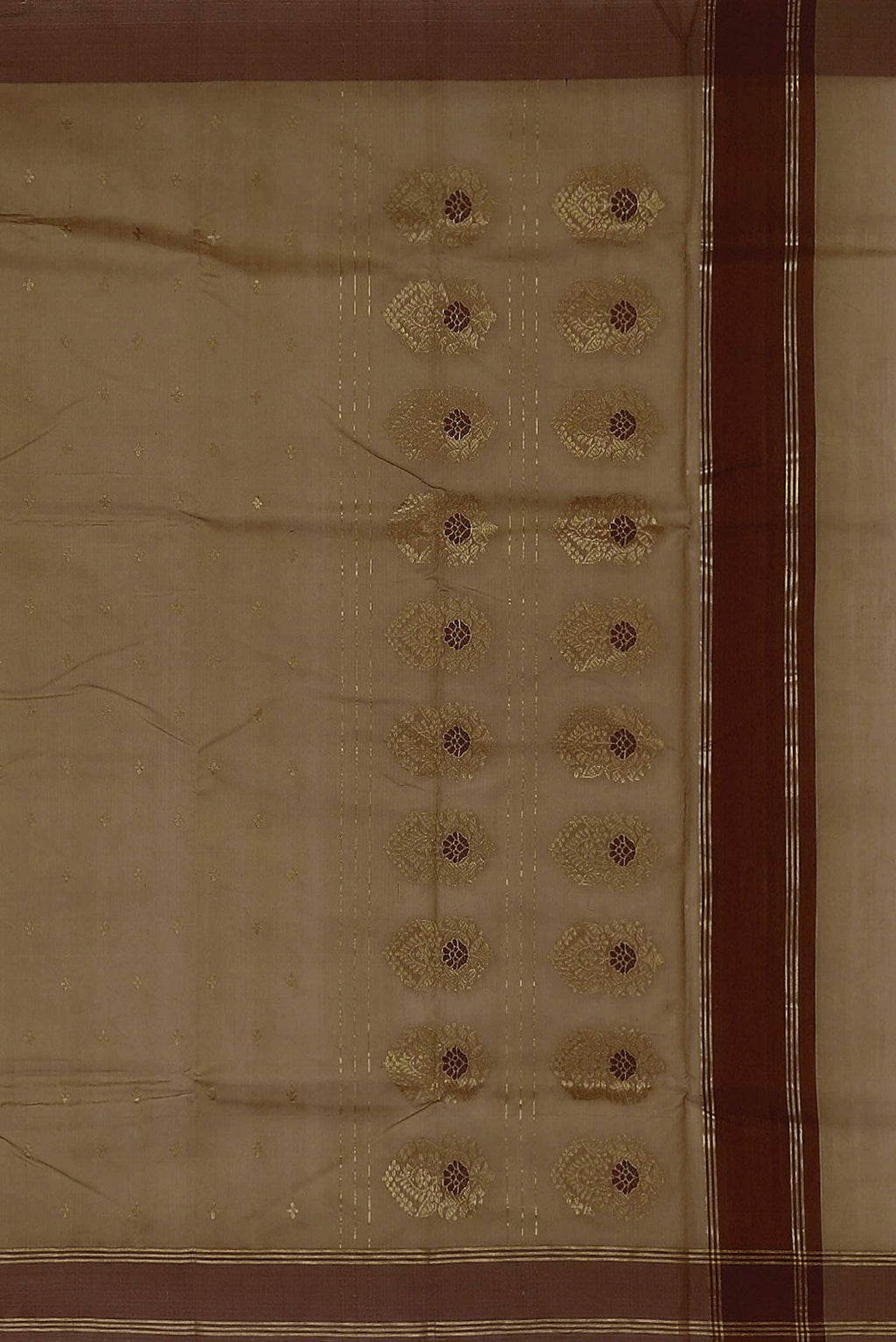 Brown Chanderi Silk Cotton Saree