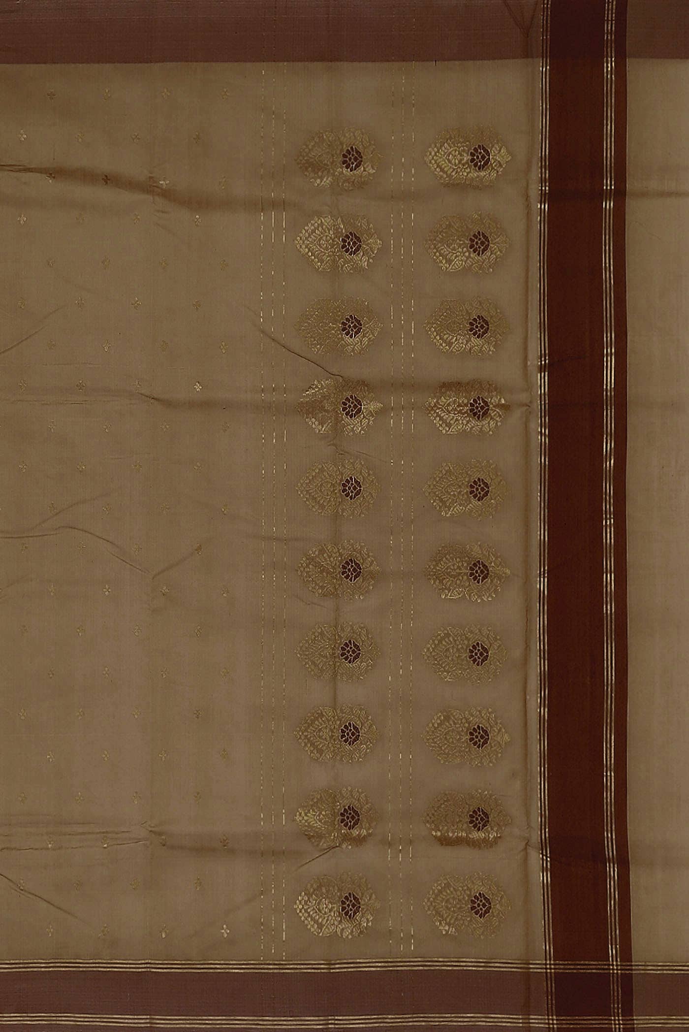 Brown Chanderi Silk Cotton Saree