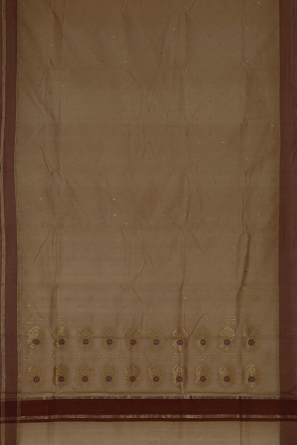 Brown Chanderi Silk Cotton Saree