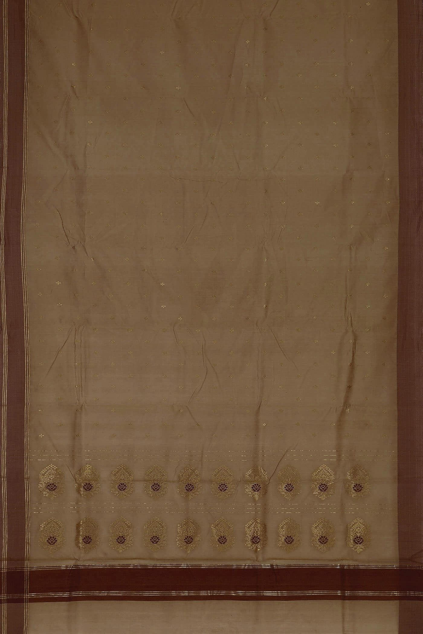 Brown Chanderi Silk Cotton Saree