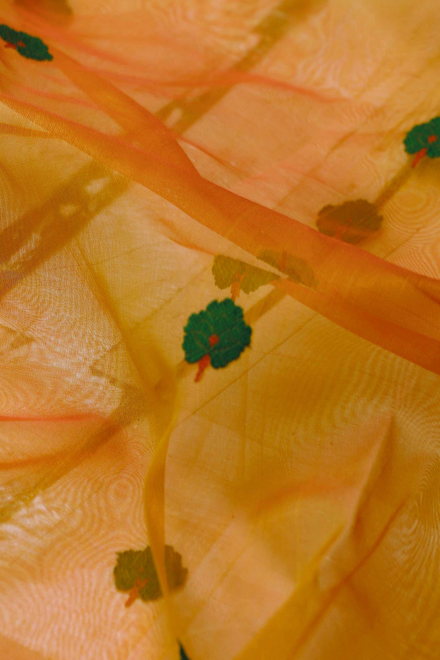 Orange Chanderi Silk Saree