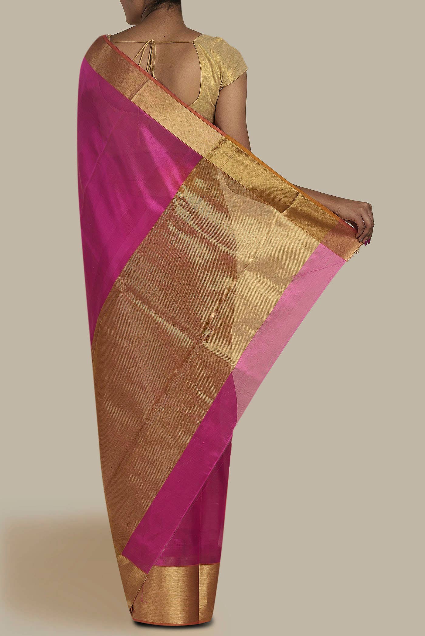 Pink Chanderi Silk Saree