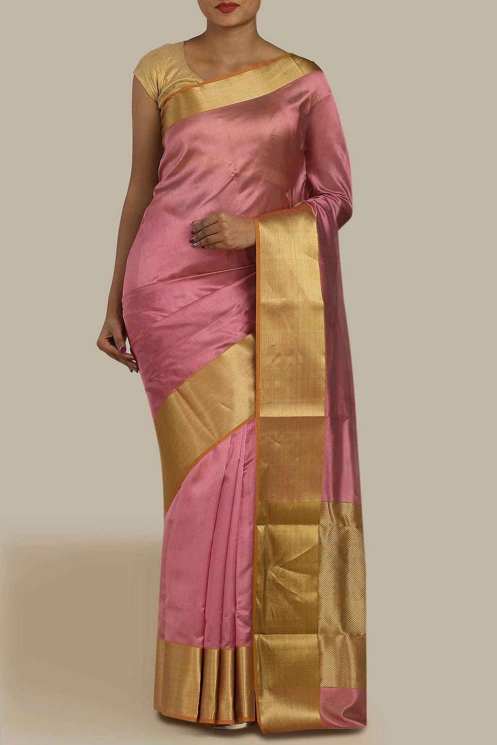 Coral Chanderi Silk Saree