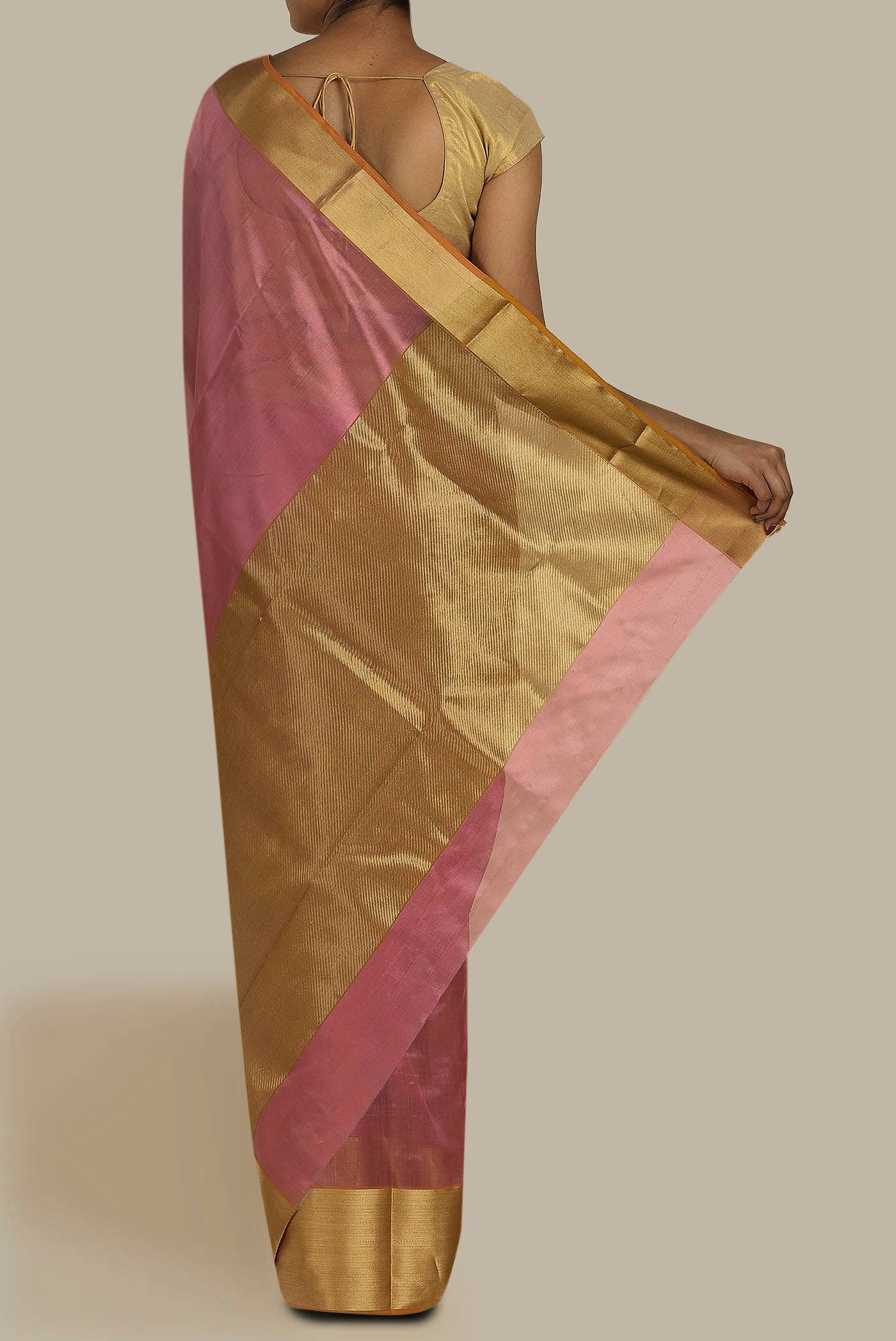 Coral Chanderi Silk Saree