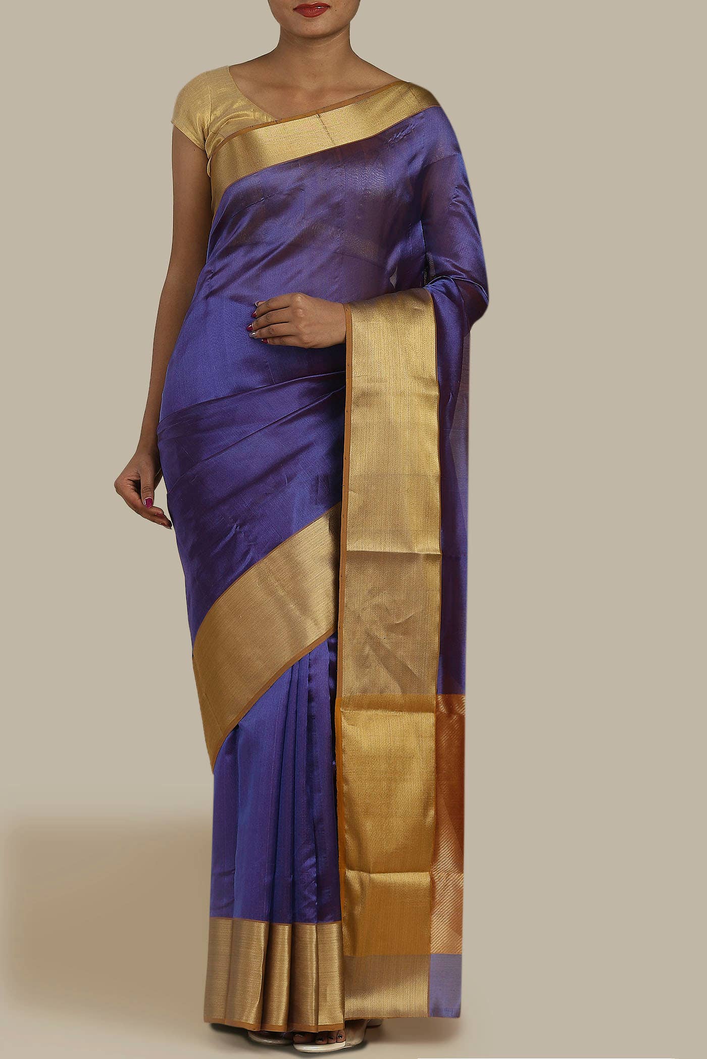 Violet Chanderi Silk Saree
