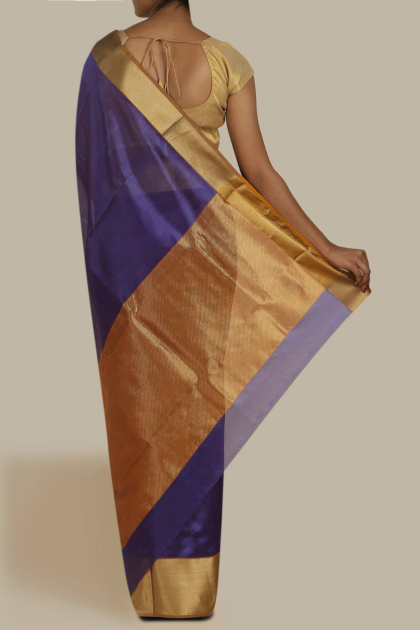 Violet Chanderi Silk Saree