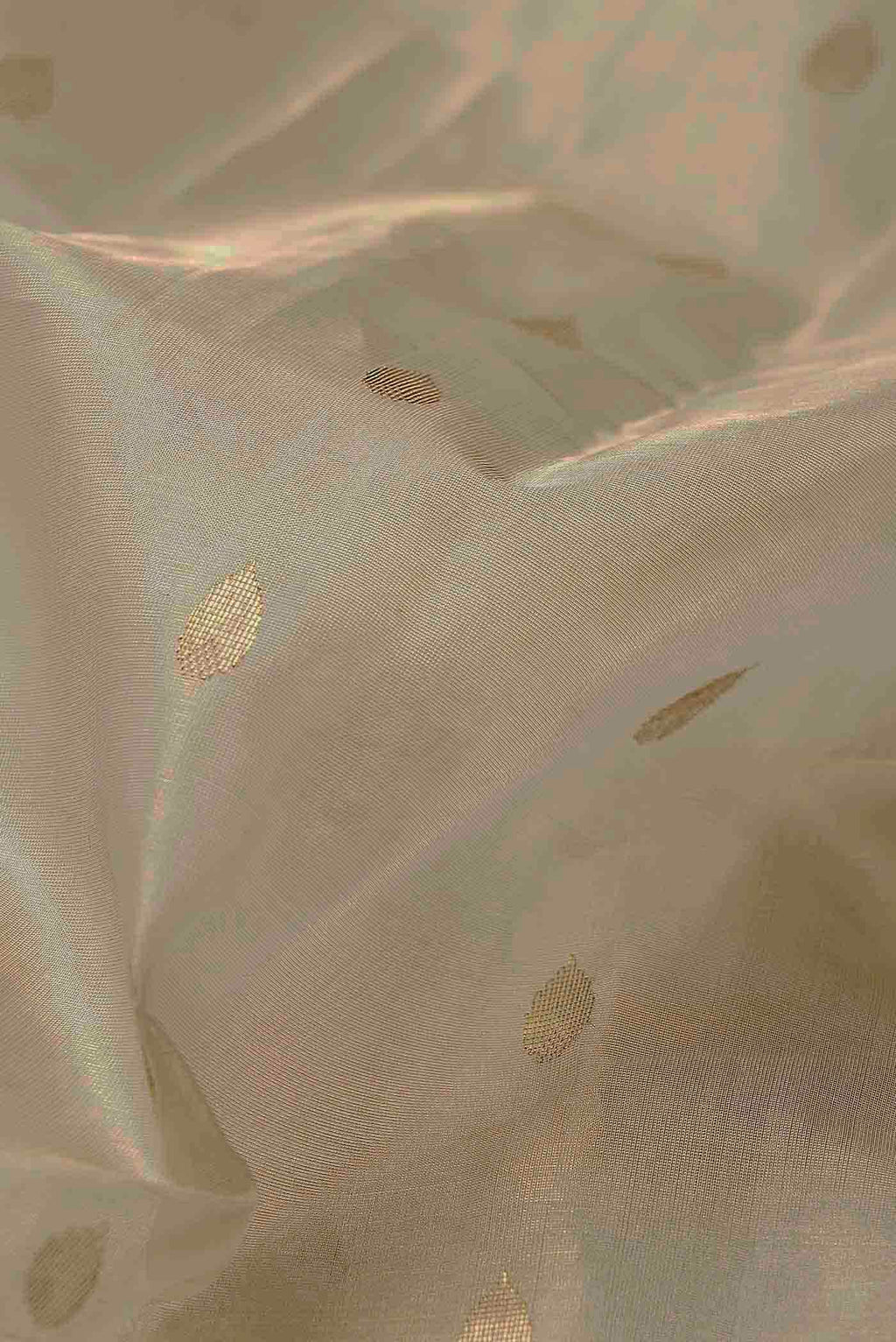 Cream Chanderi Tissue Silk Cotton Saree