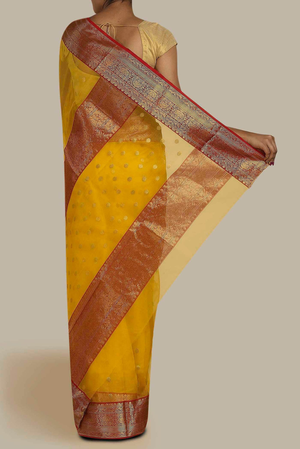 Yellow Chanderi Silk Cotton Saree