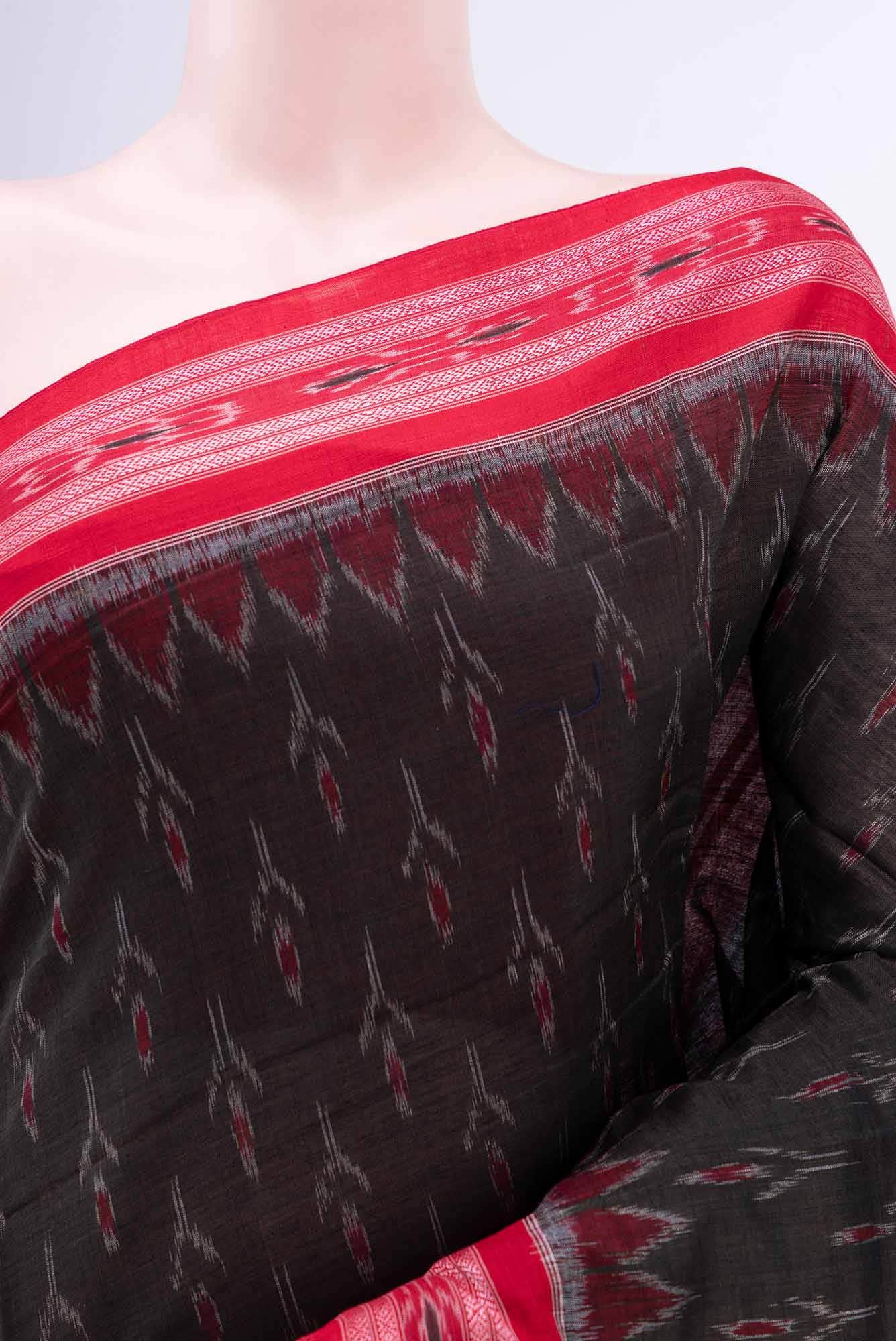 Black Pochampally Cotton Saree