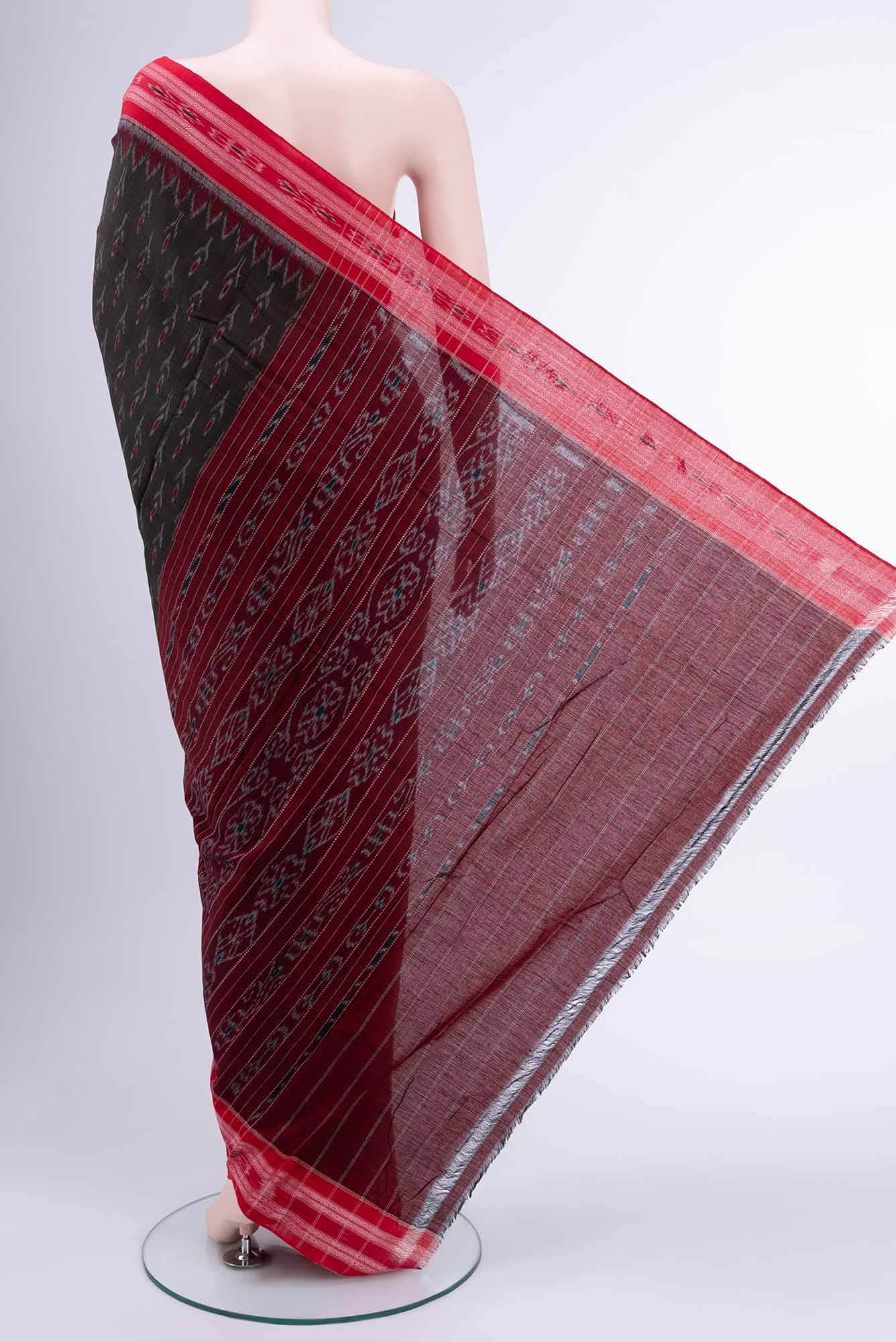 Black Pochampally Cotton Saree