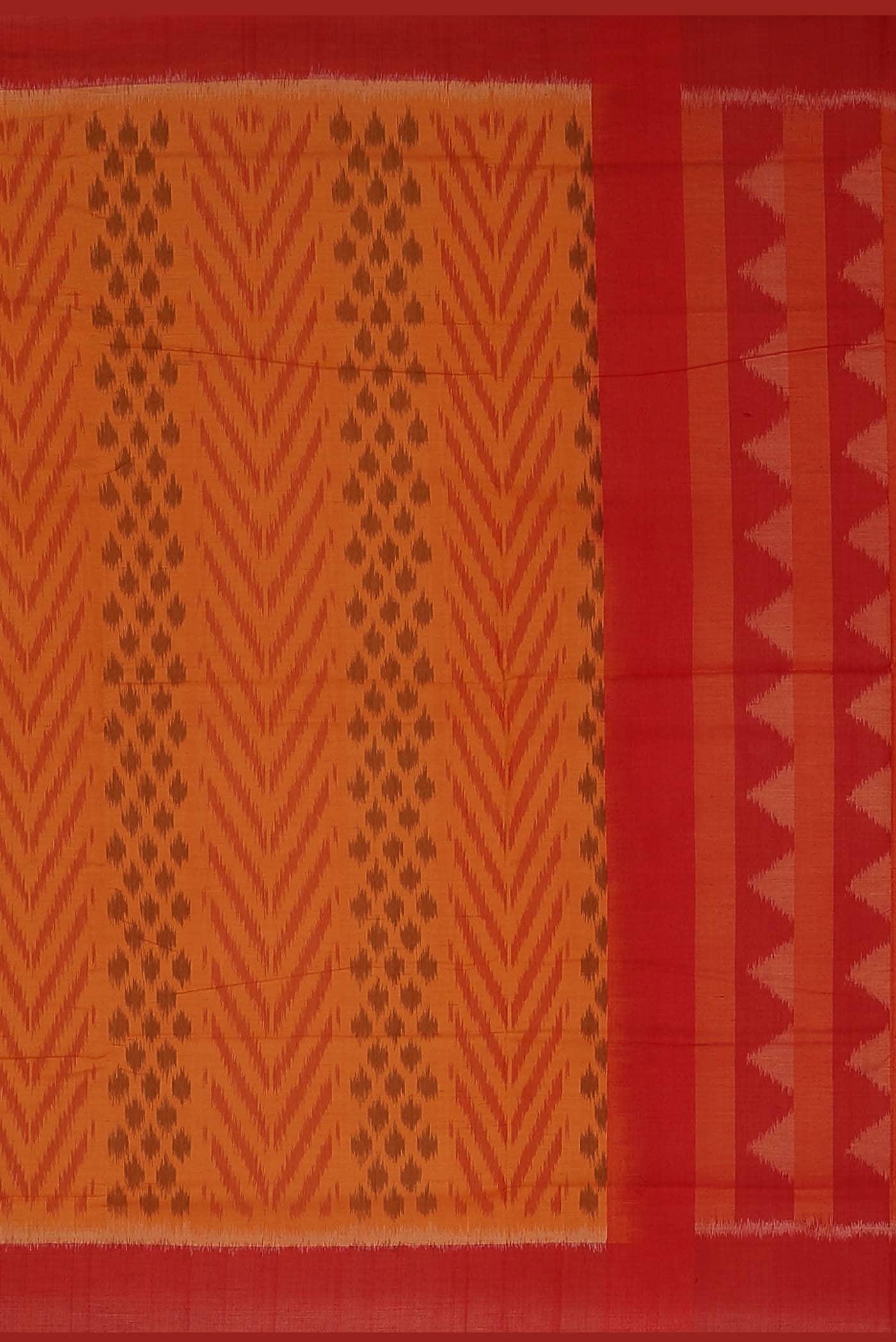 Orange Silk Cotton Saree