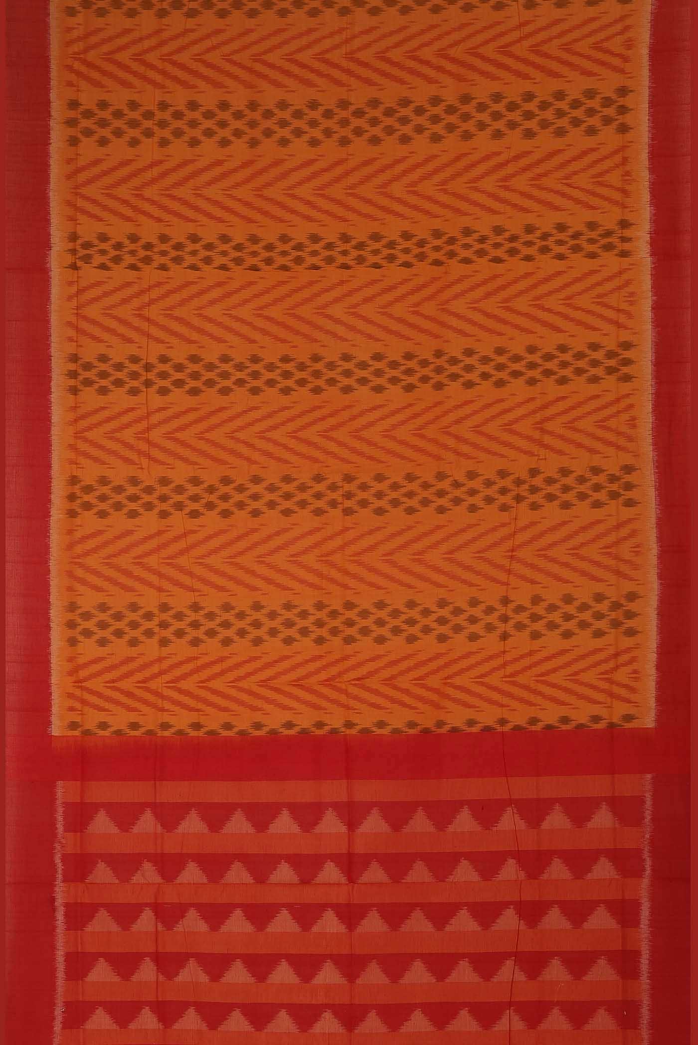 Orange Silk Cotton Saree