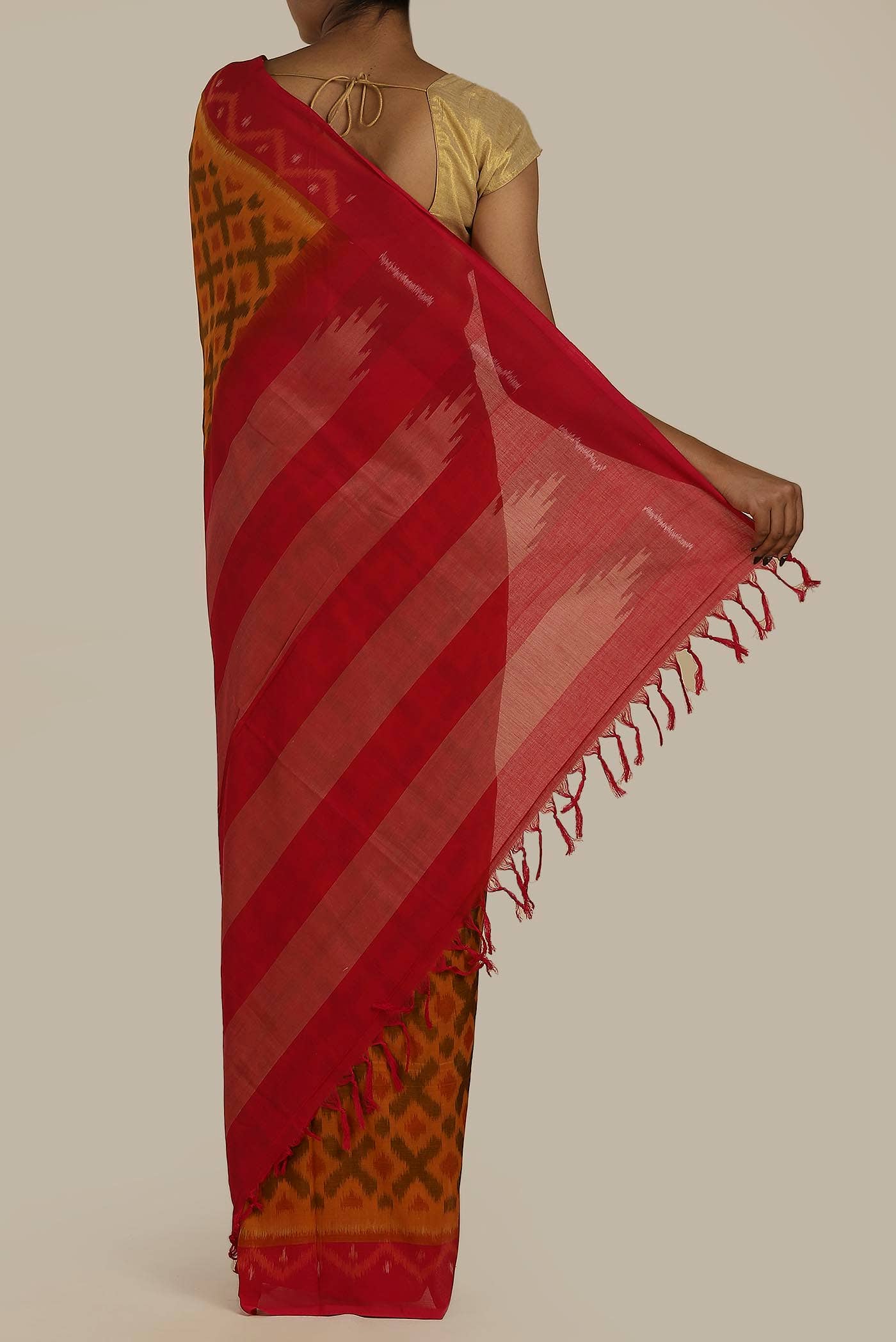 Orange Silk Cotton Saree