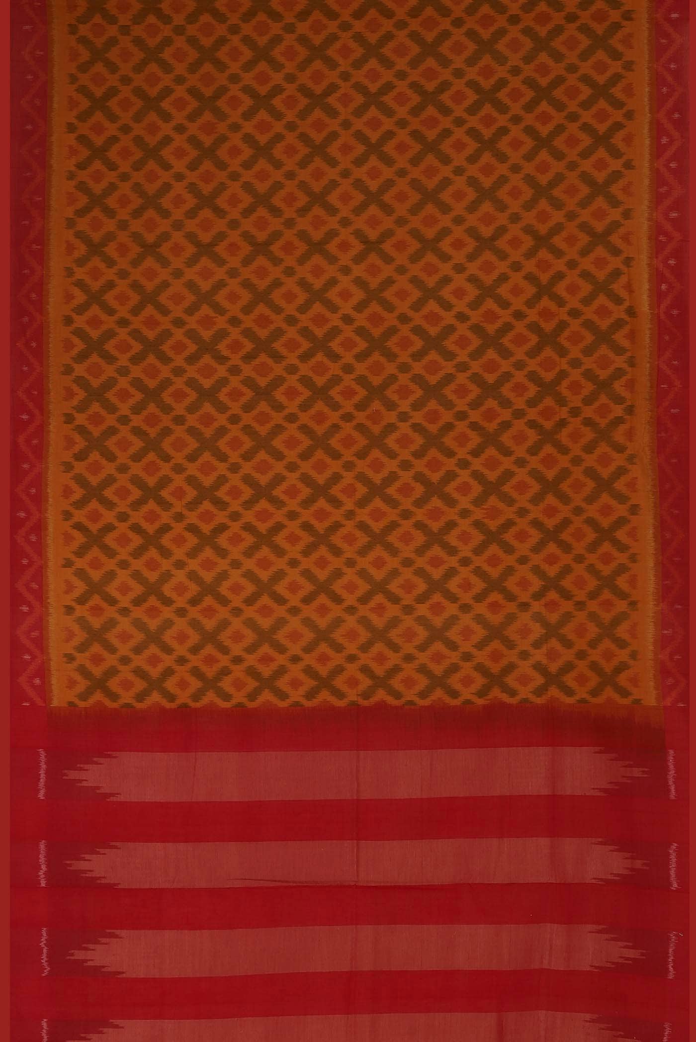 Orange Silk Cotton Saree