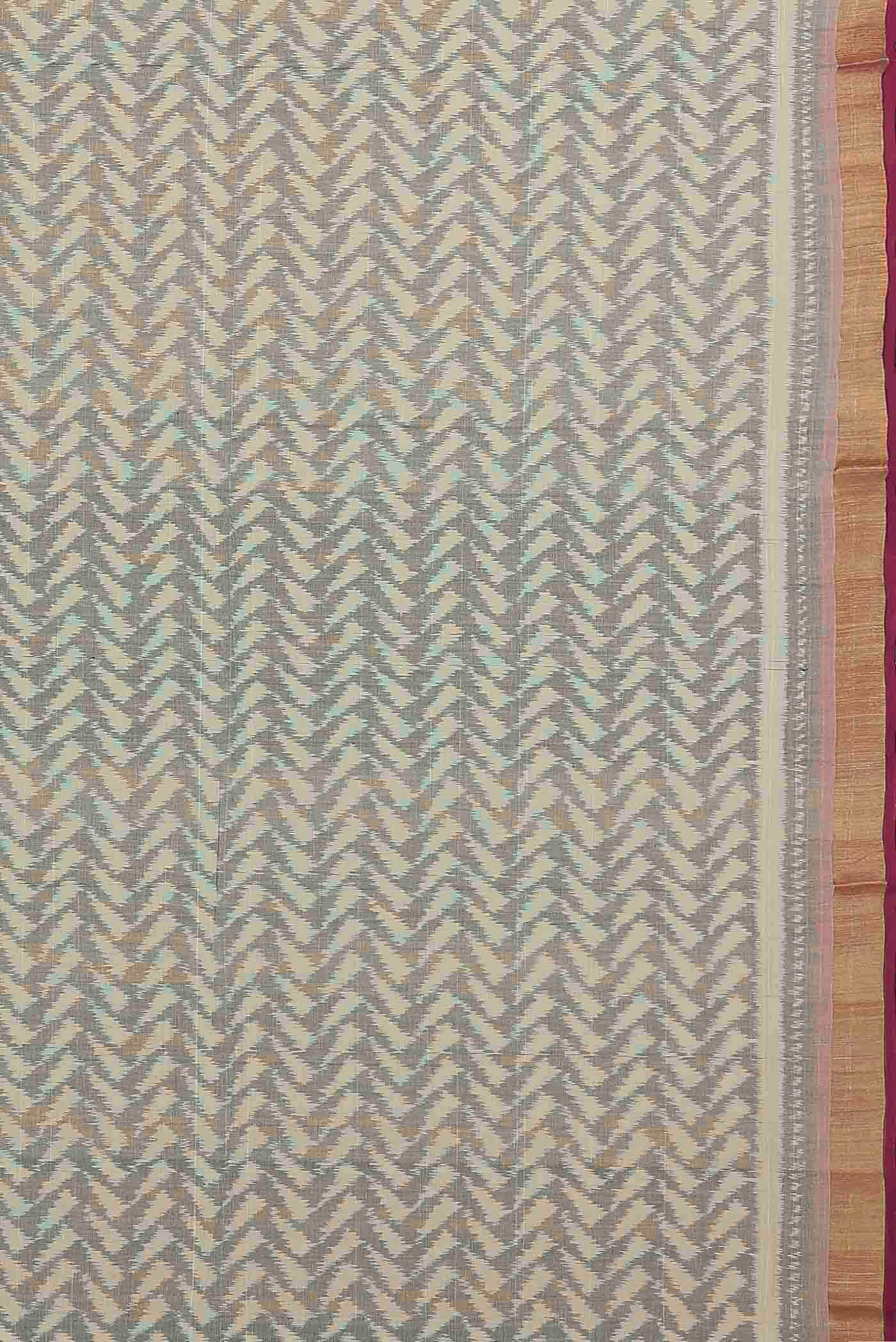 Cream Pochampally Cotton Saree