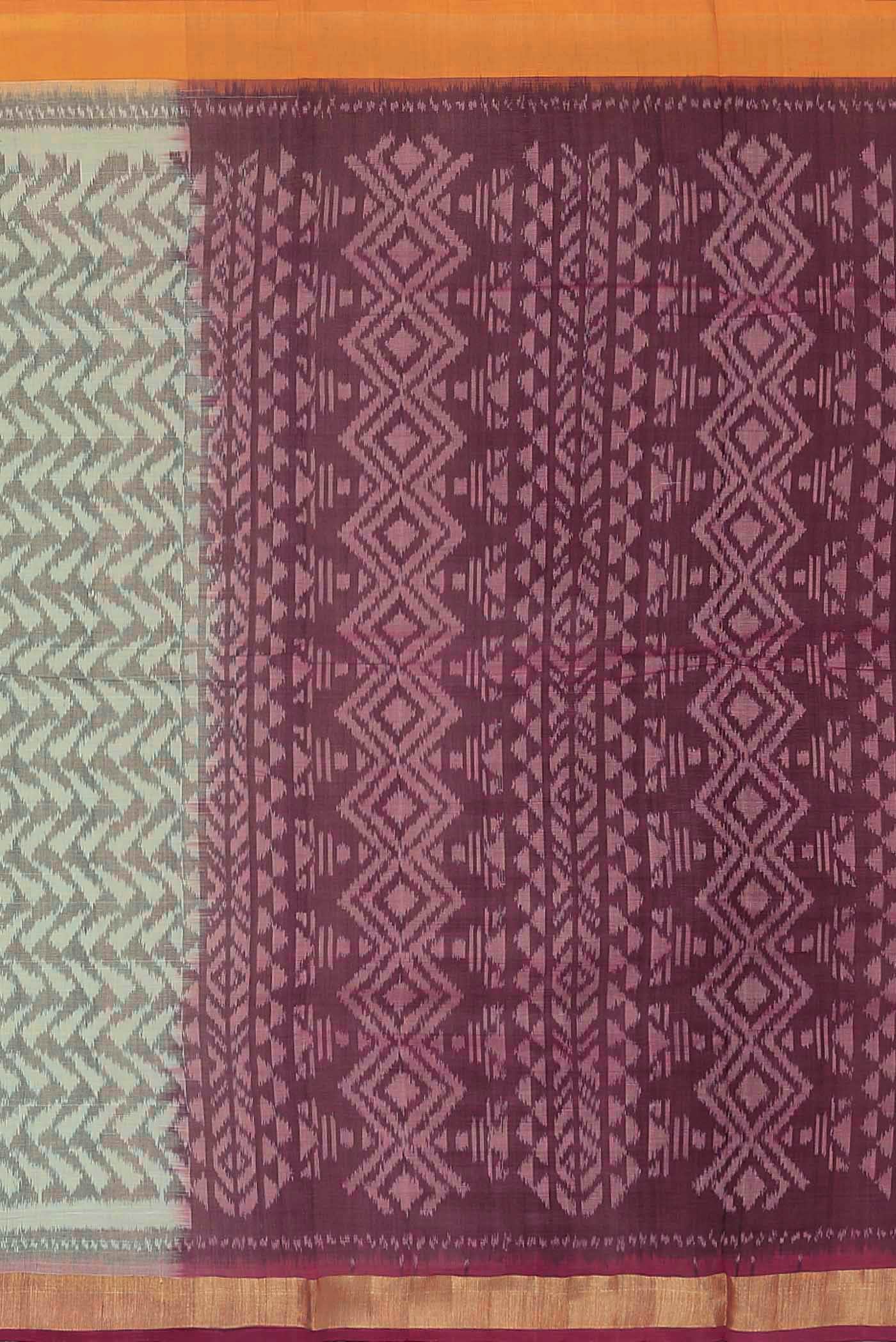 Cream Pochampally Cotton Saree