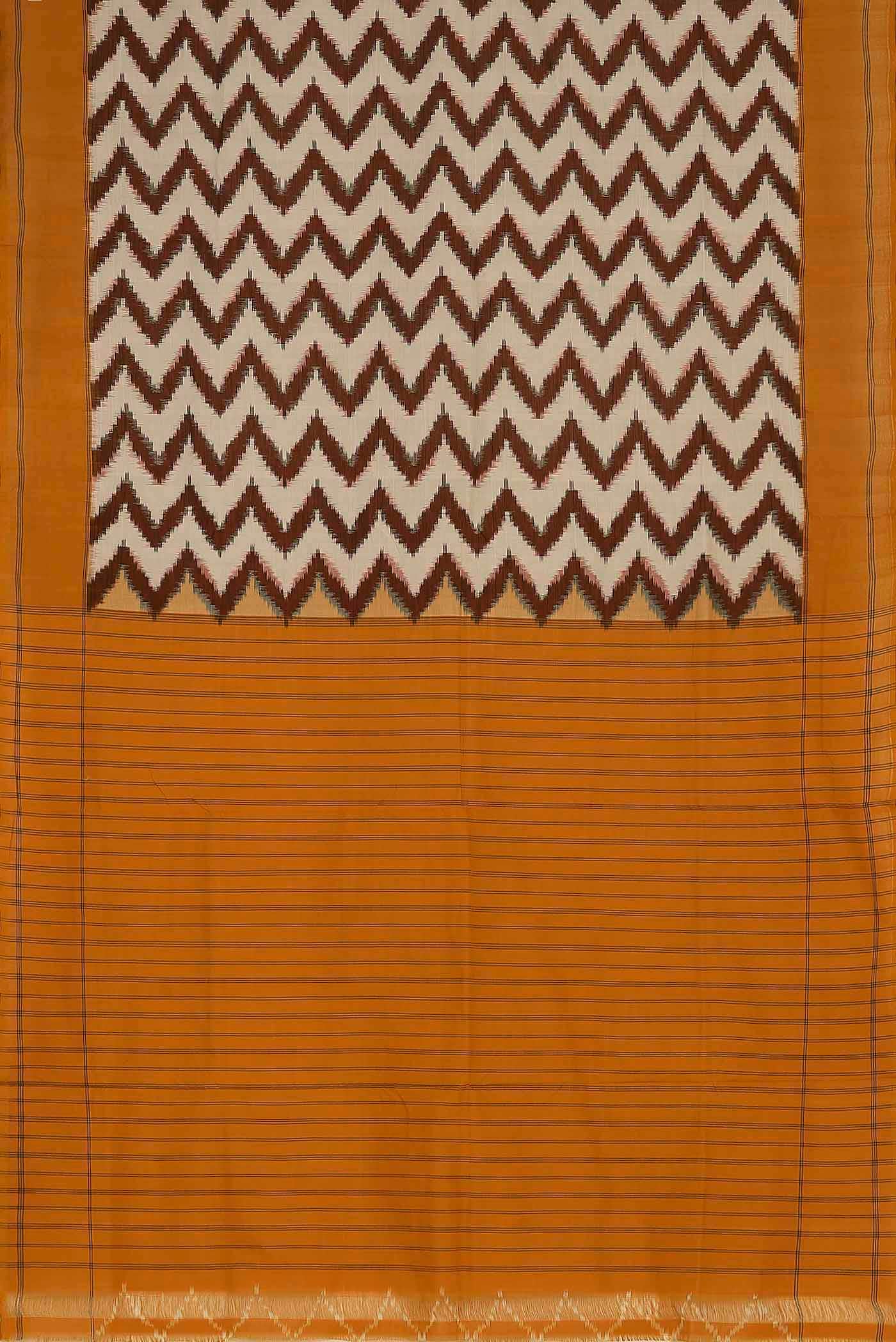 Cream Pochampally Cotton Saree
