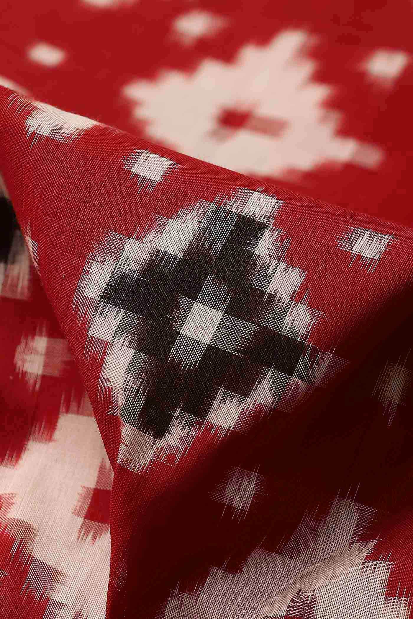 Red Pochampally Cotton Saree