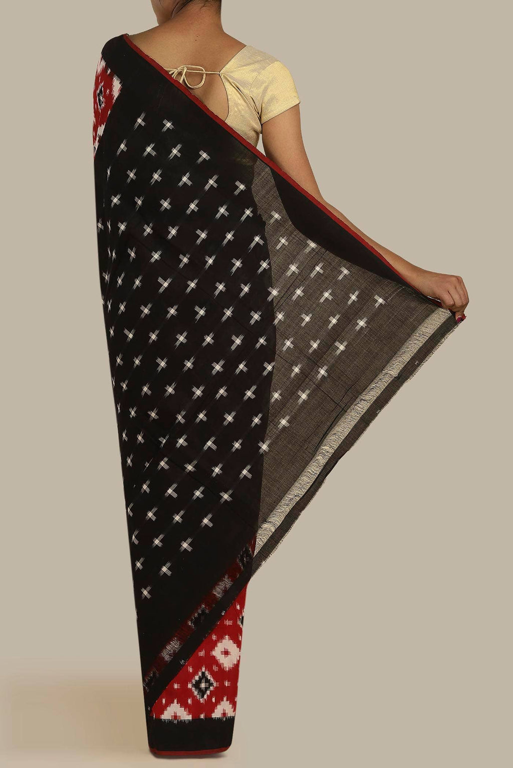 Red Pochampally Cotton Saree