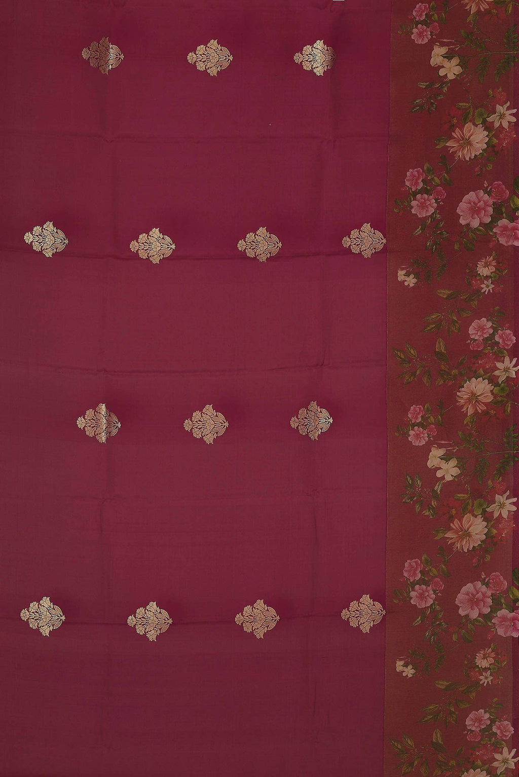 Dark Pink Banarasi Silk Saree