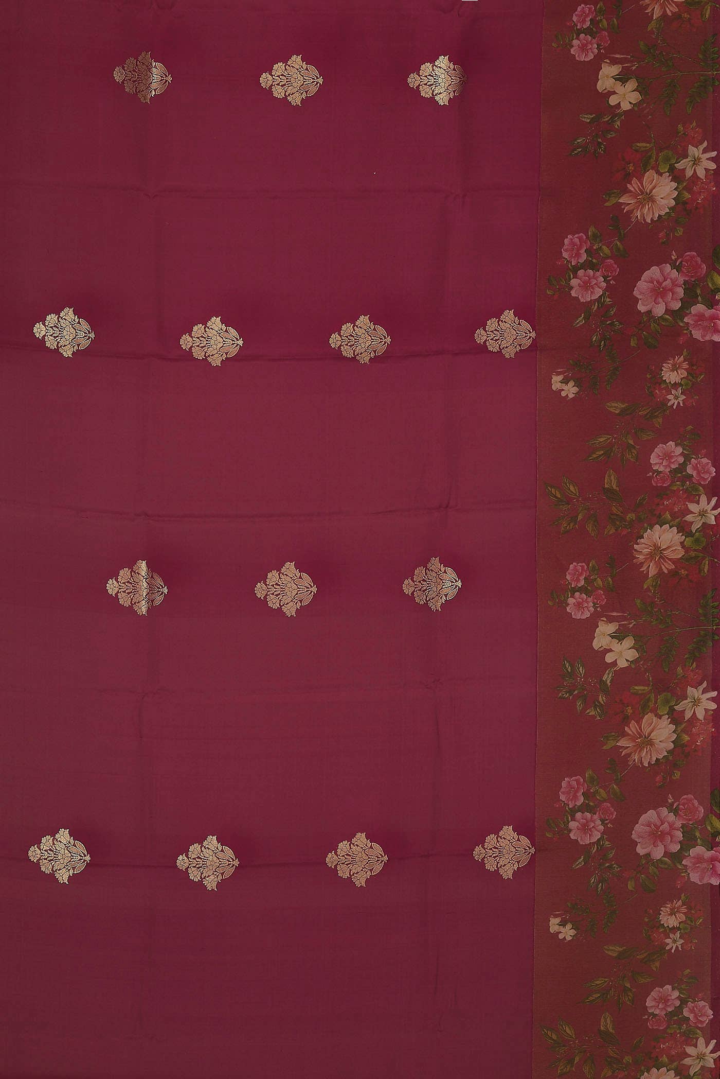Dark Pink Banarasi Silk Saree