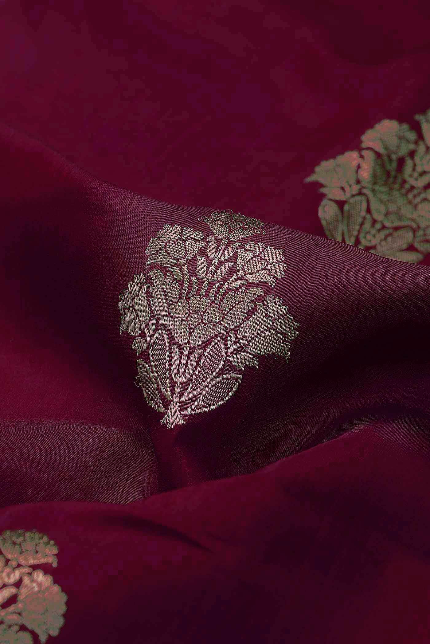 Dark Pink Banarasi Silk Saree