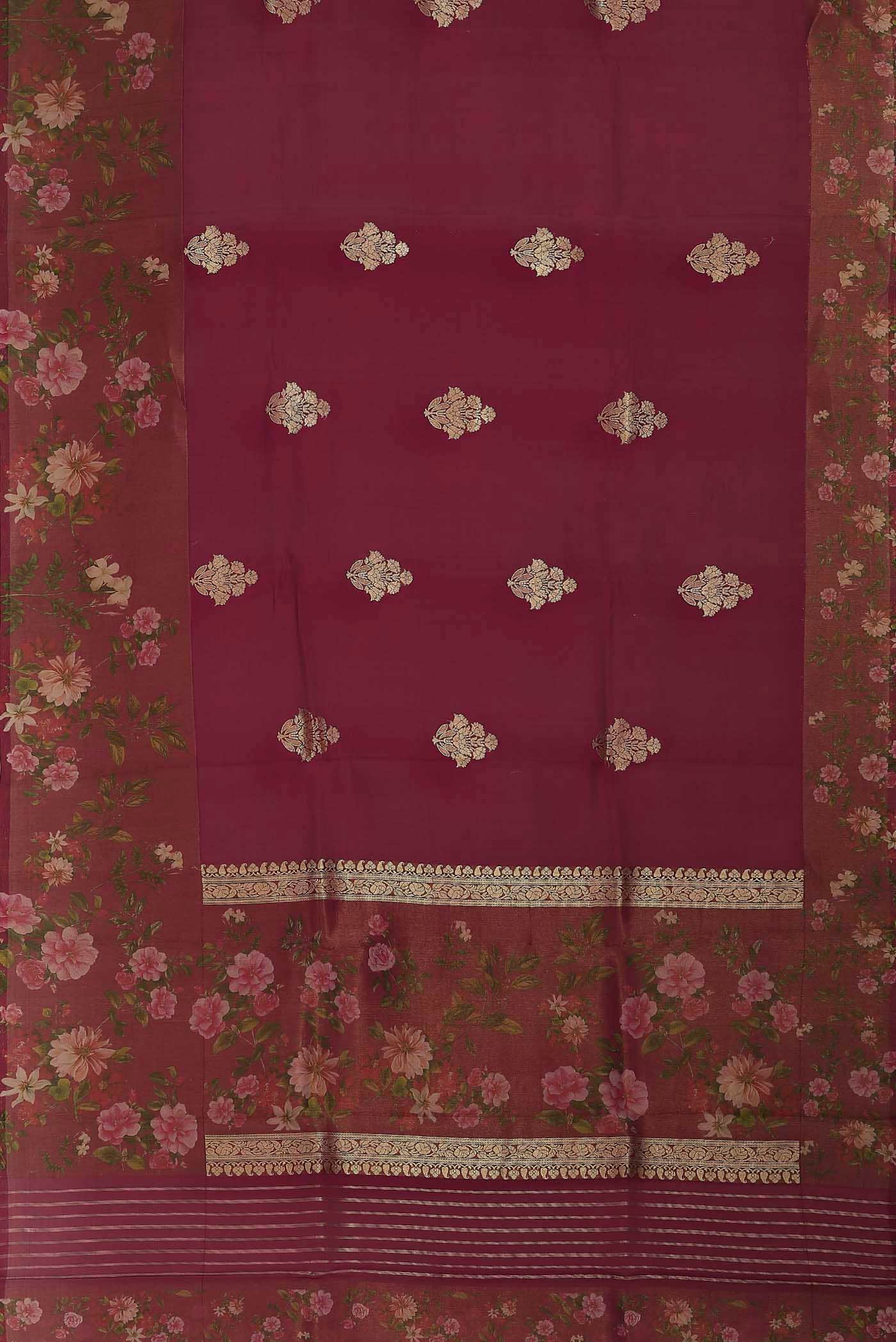 Dark Pink Banarasi Silk Saree