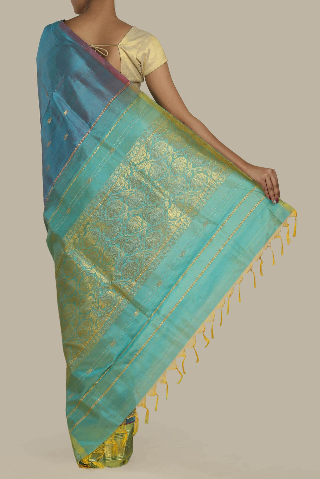 Blue Kanchipuram Silk Saree