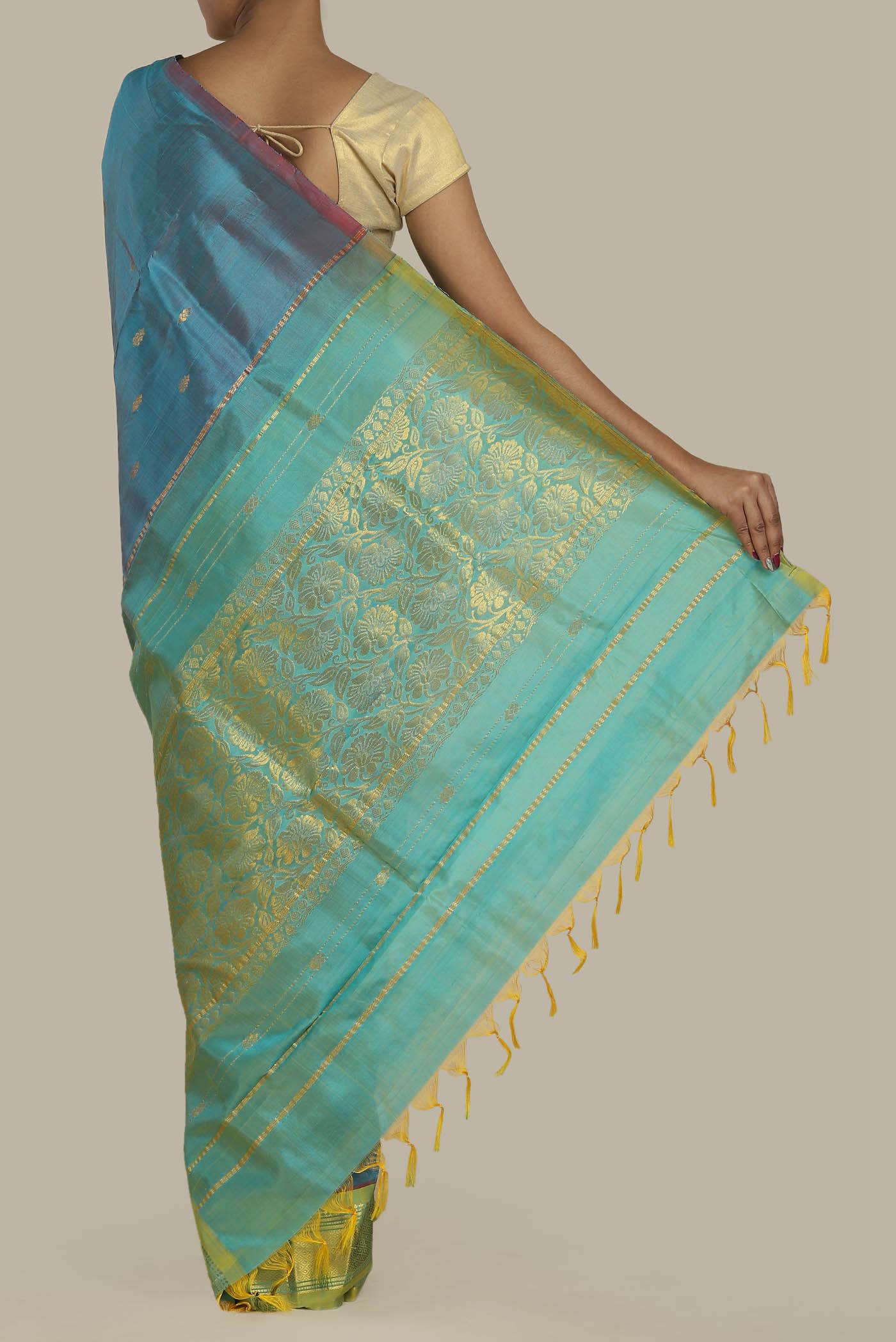 Blue Kanchipuram Silk Saree