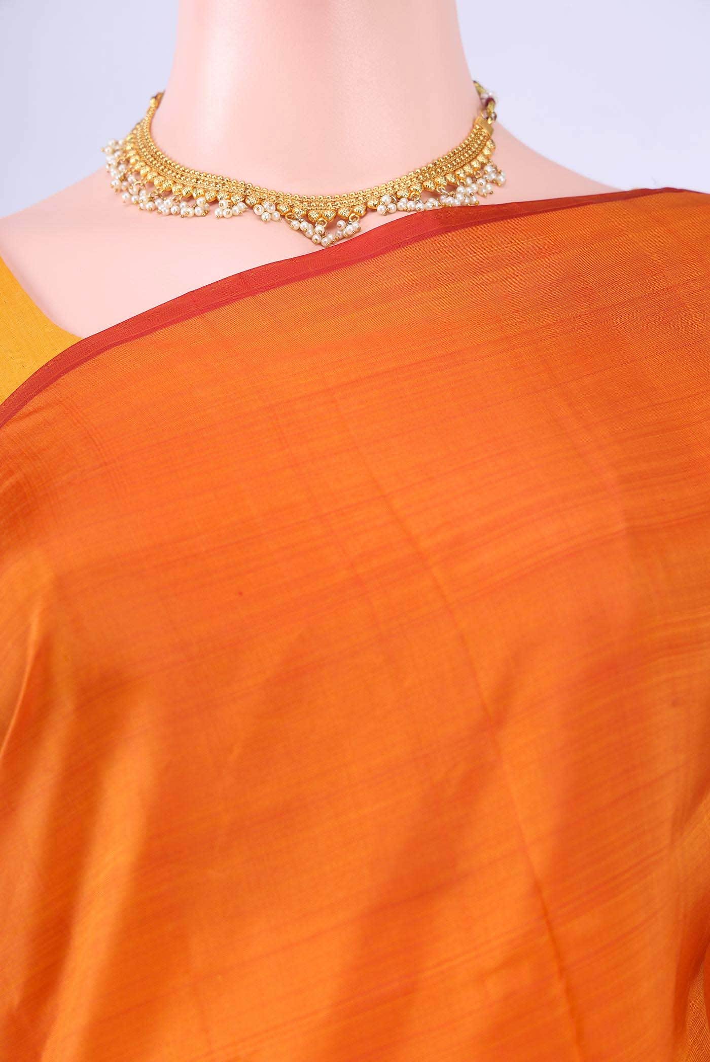 Orange Kanchipuram Silk Saree