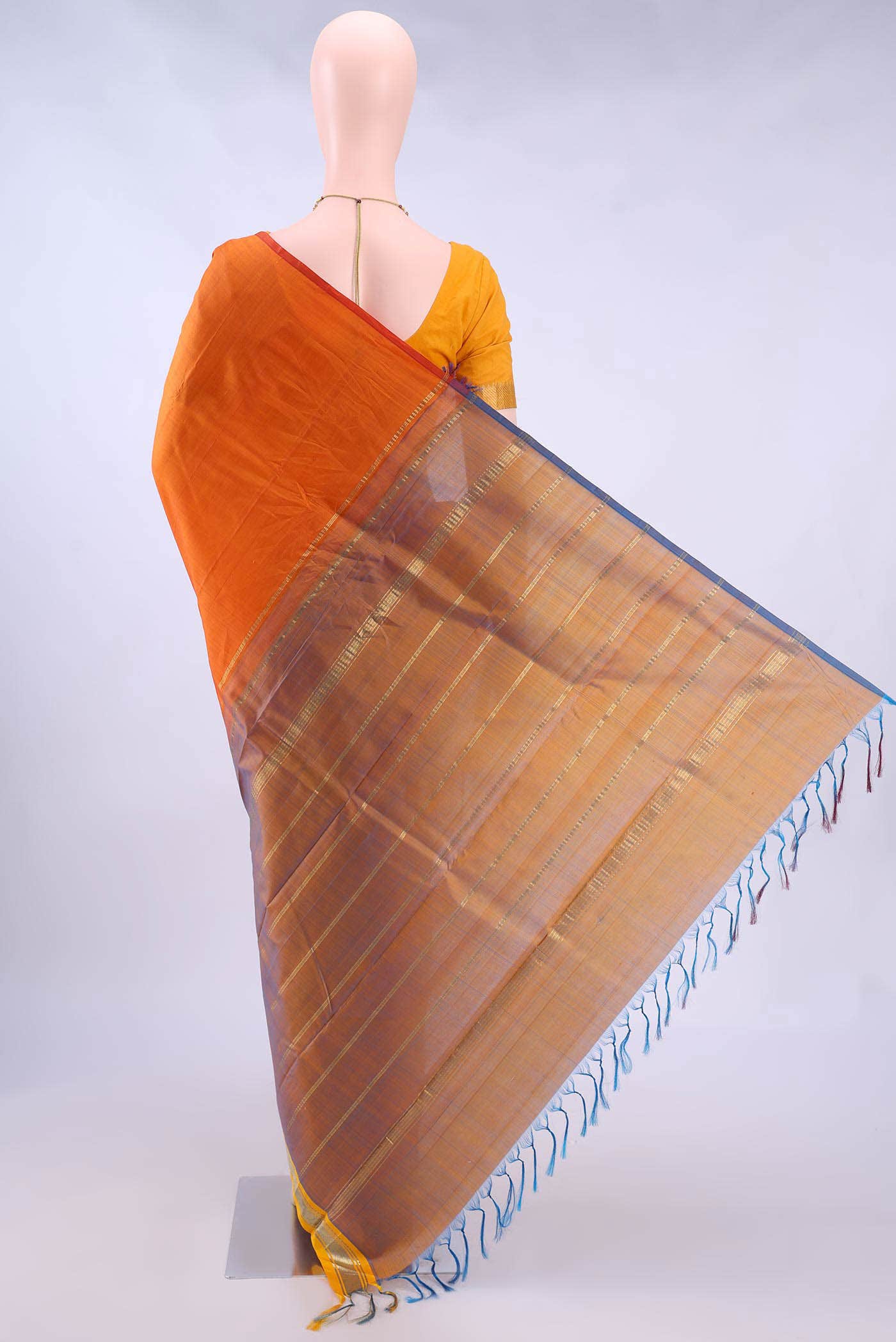 Orange Kanchipuram Silk Saree