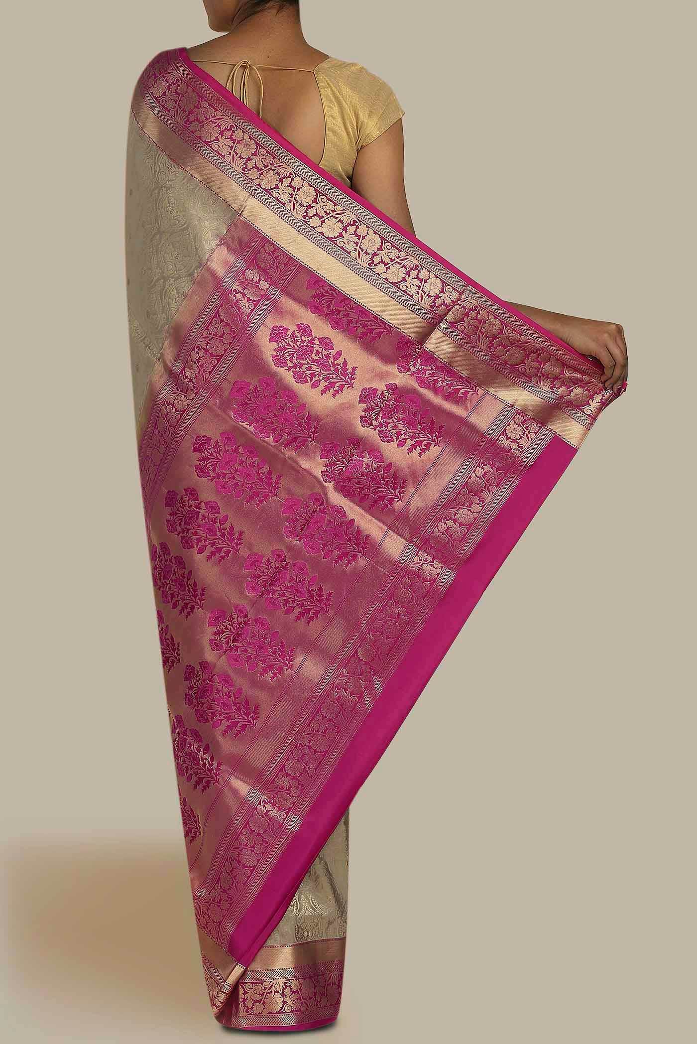 Beige Soft Silk Saree