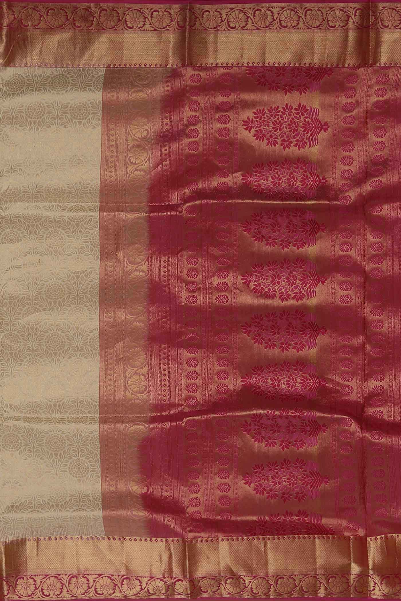 Cream Soft Silk Saree