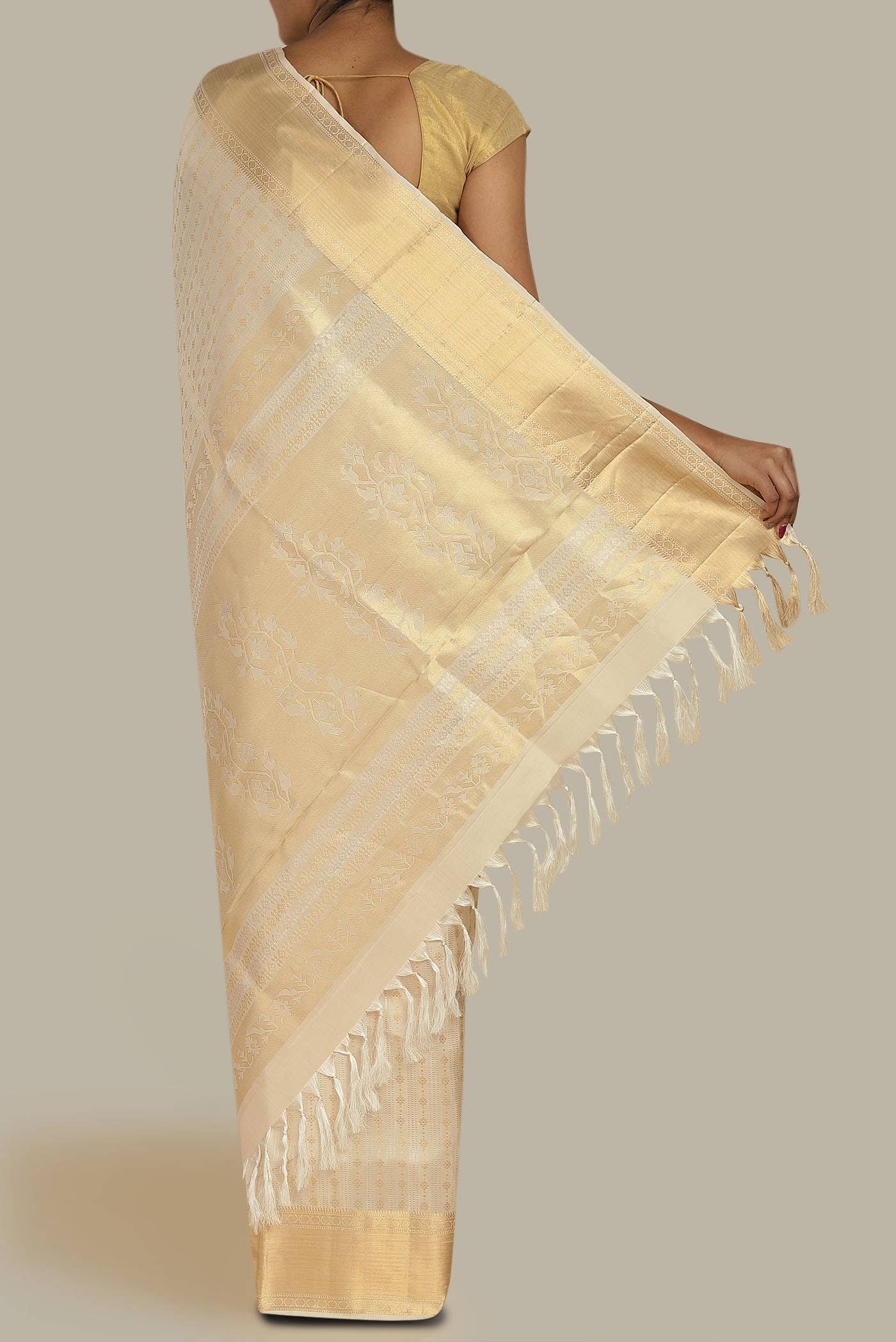 Cream Soft Silk Saree