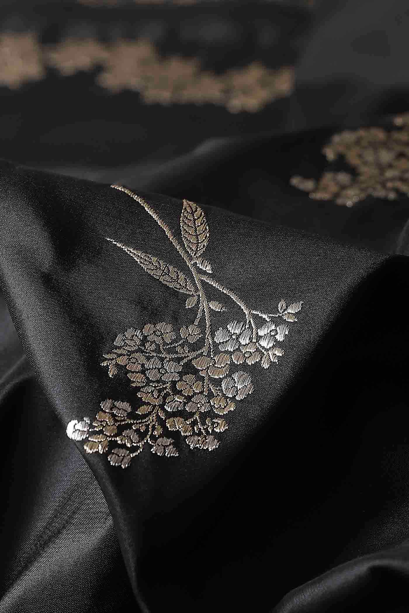 Black Banarasi Silk Saree