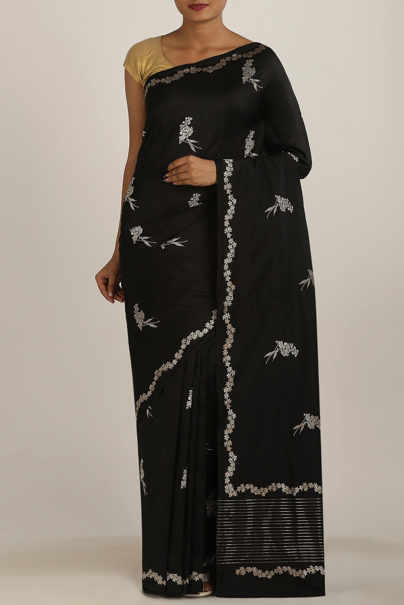 Black Banarasi Silk Saree