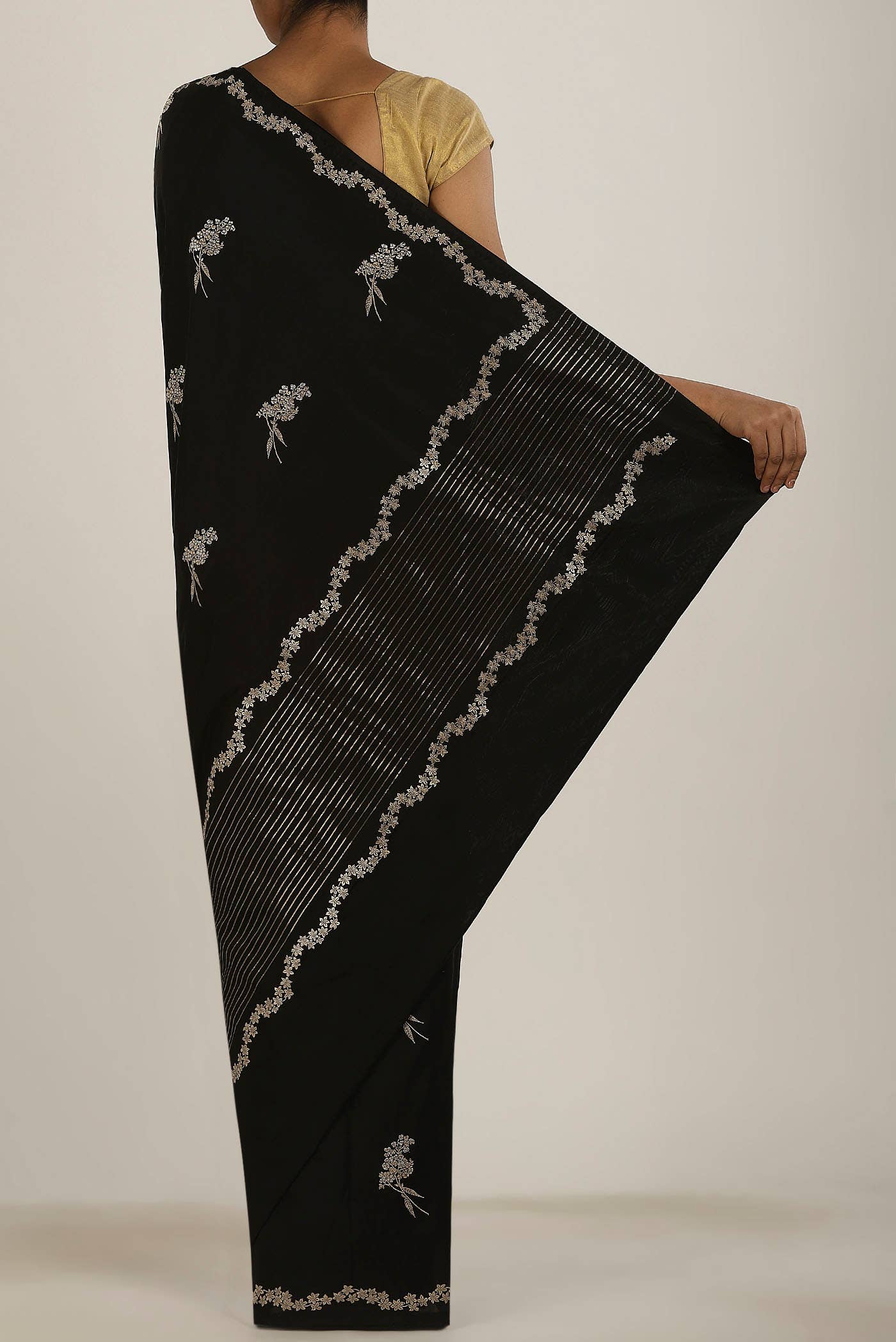 Black Banarasi Silk Saree