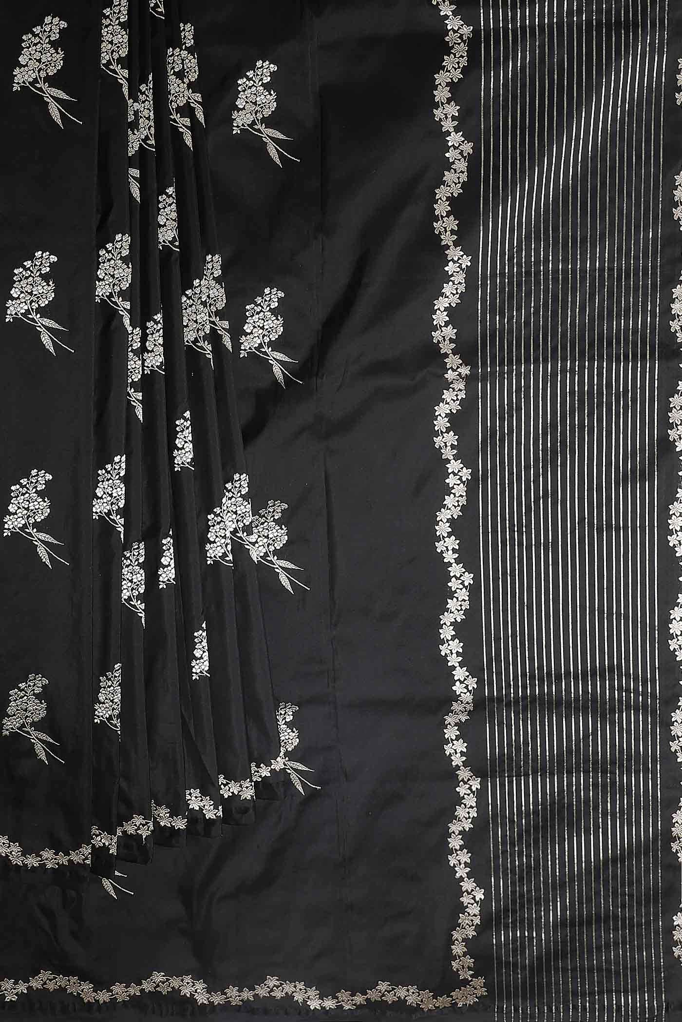 Black Banarasi Silk Saree