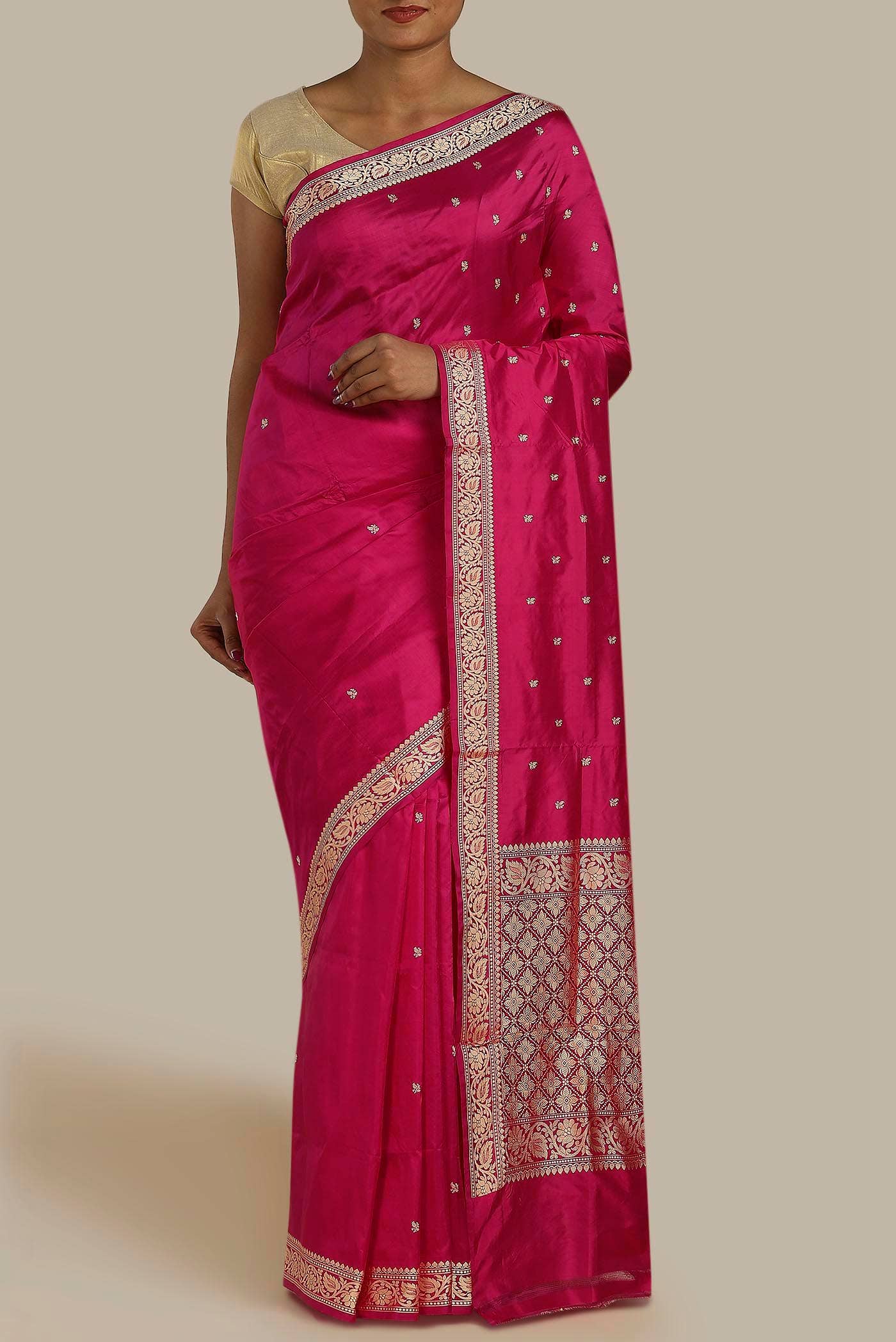 Red Banarasi Katan Silk Saree