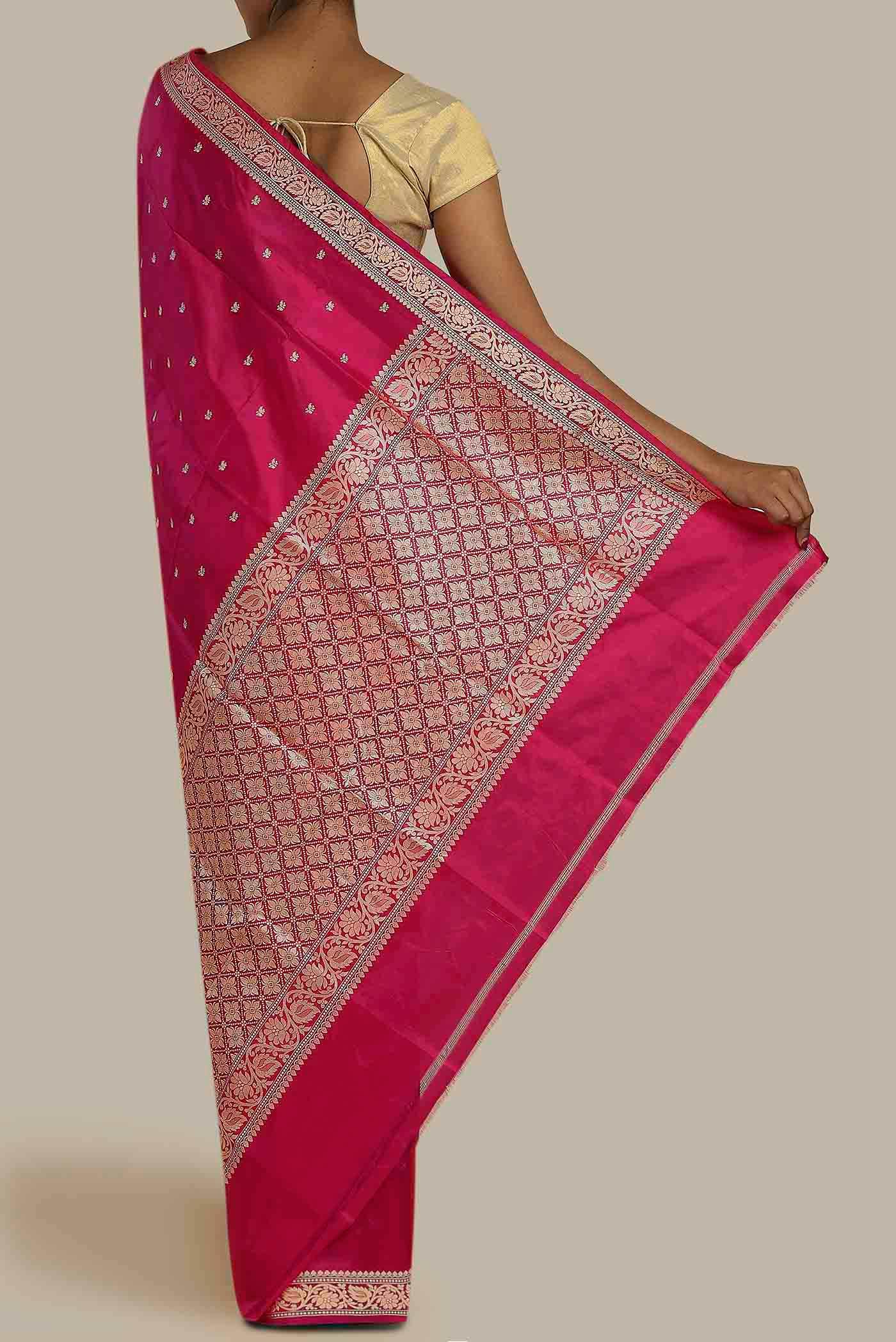 Red Banarasi Katan Silk Saree
