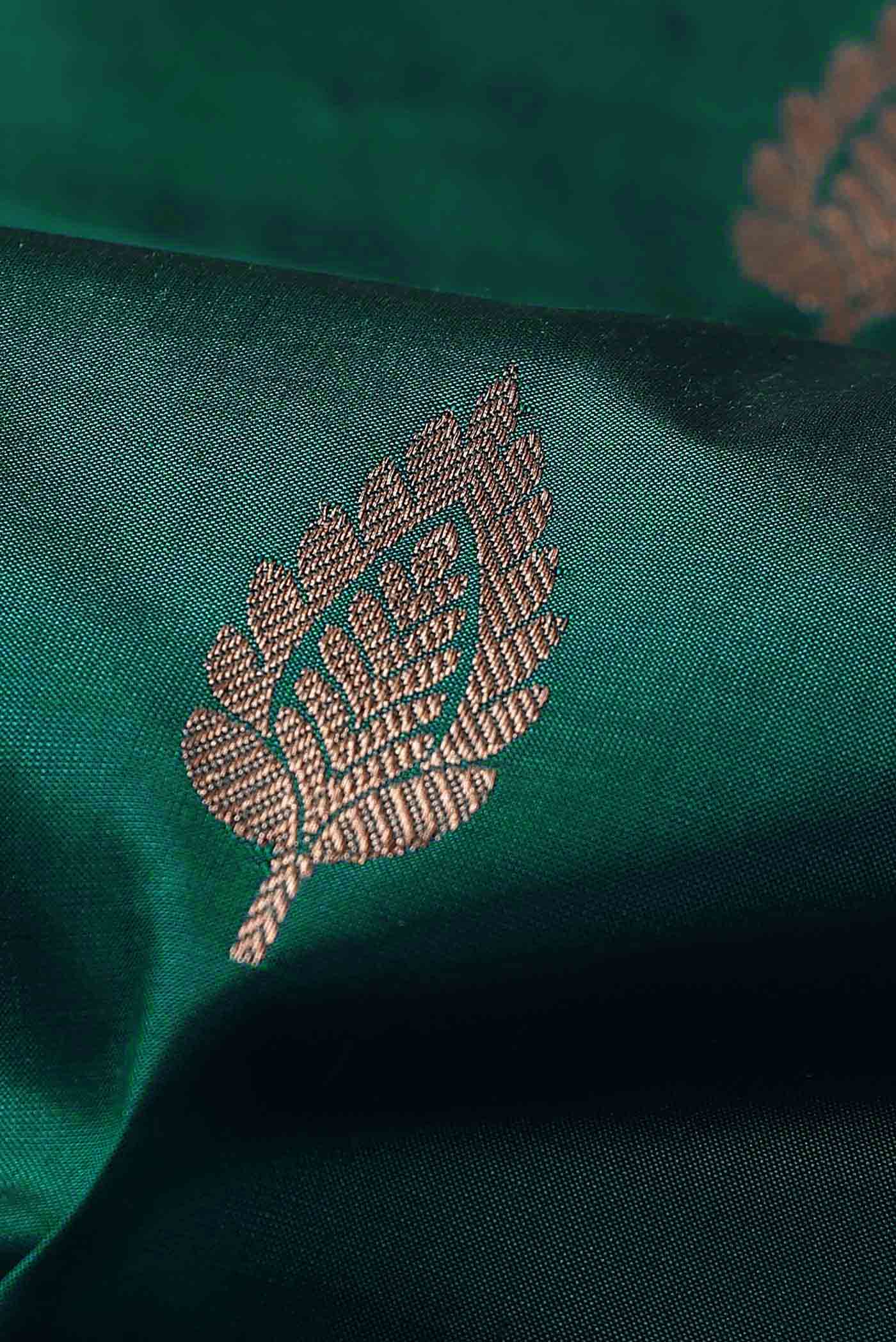 Green Banarasi Katan Silk Saree