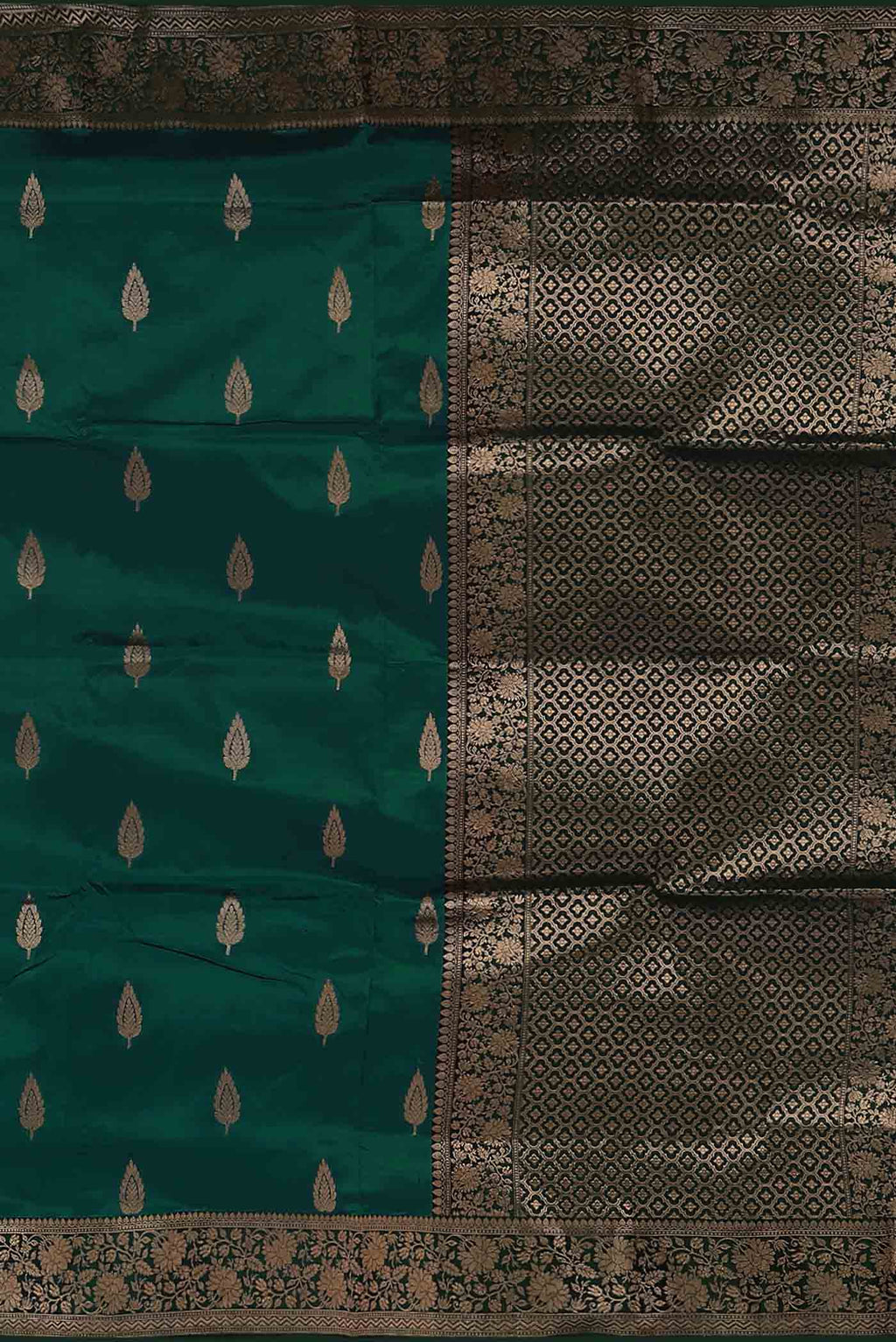 Green Banarasi Katan Silk Saree