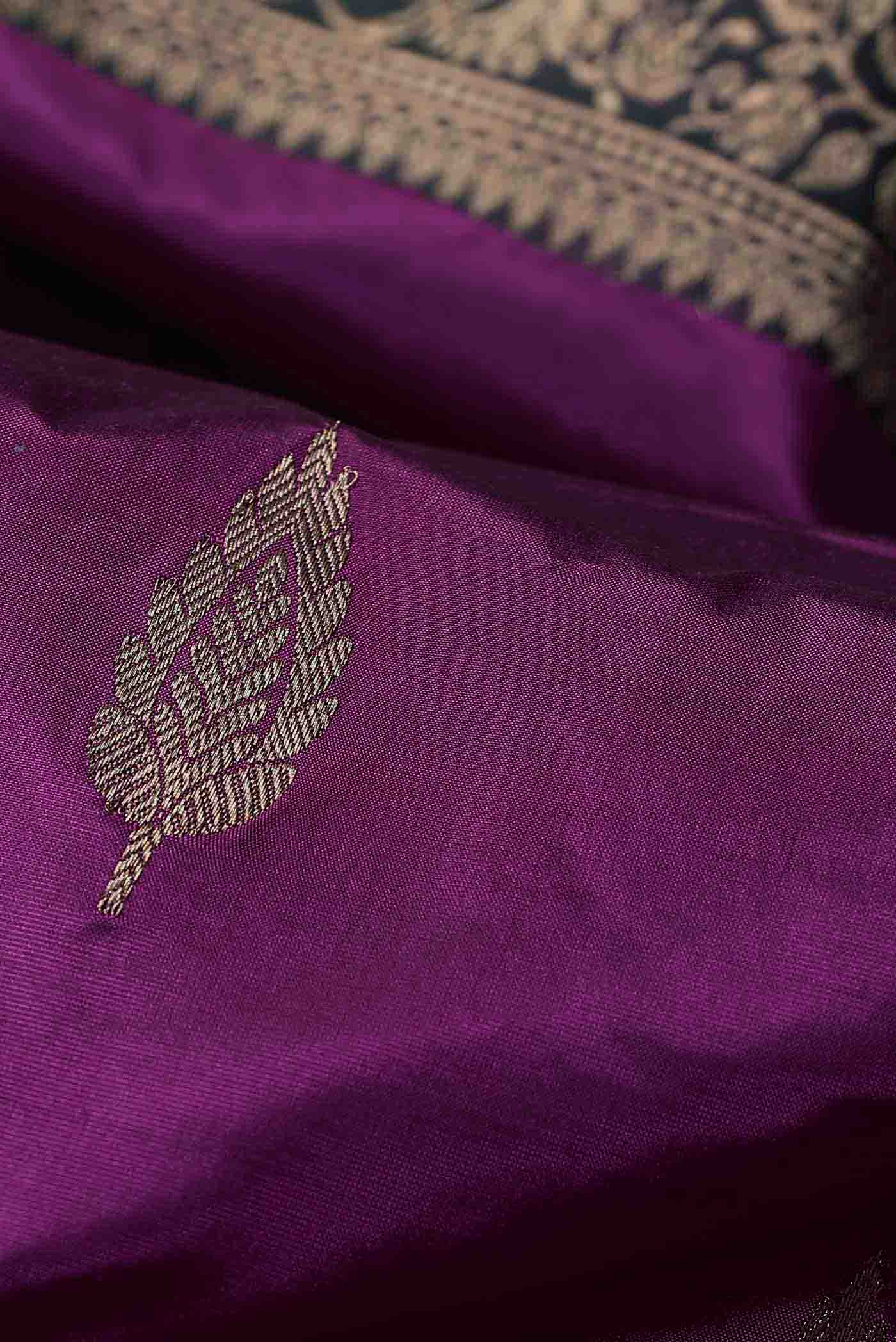 Magenta Banarasi Katan Silk Saree