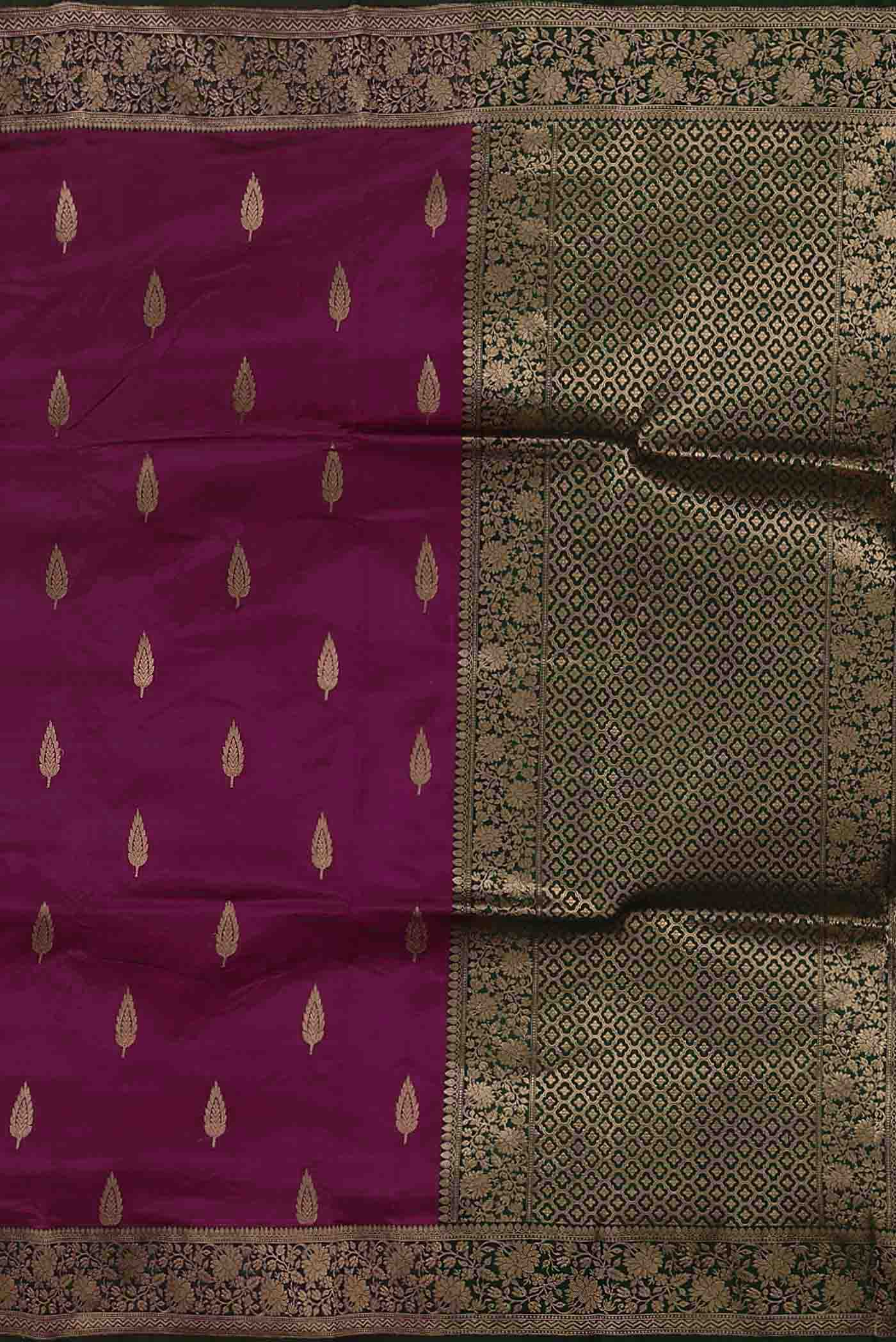 Magenta Banarasi Katan Silk Saree